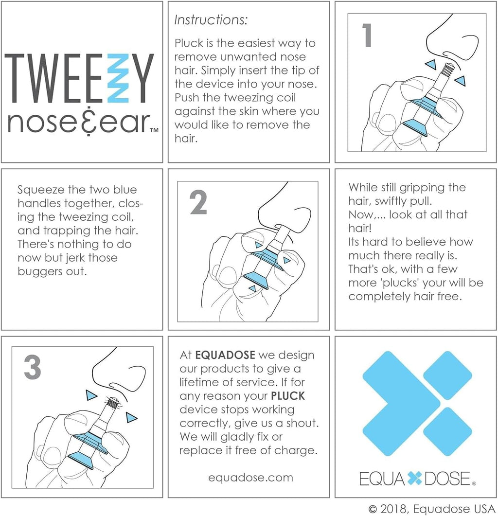 EQUADOSE Tweezy - Removedor de vello de nariz y orejas para hombres...