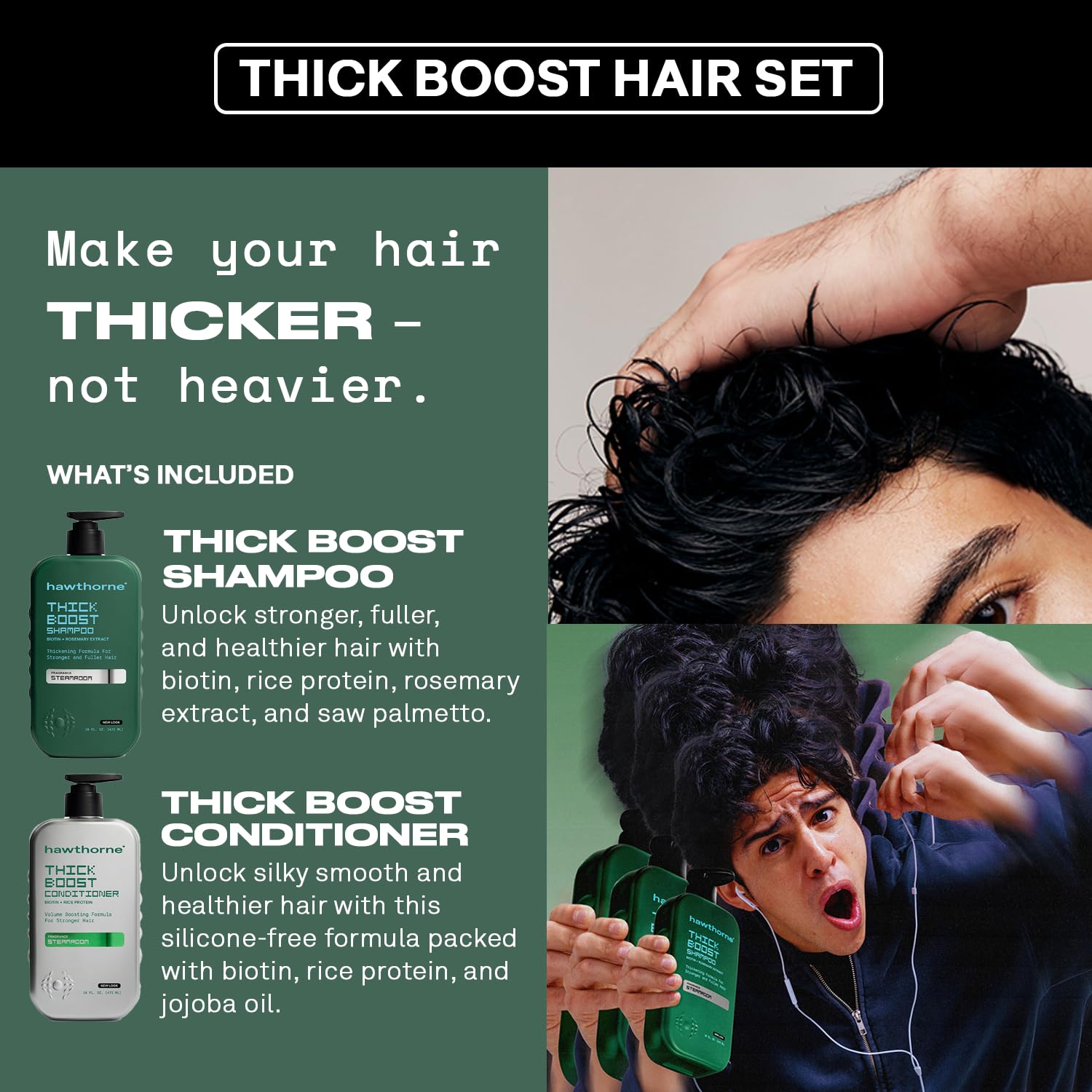 Hawthorne Juego de champú y acondicionador Thick Boost, conjunto de...