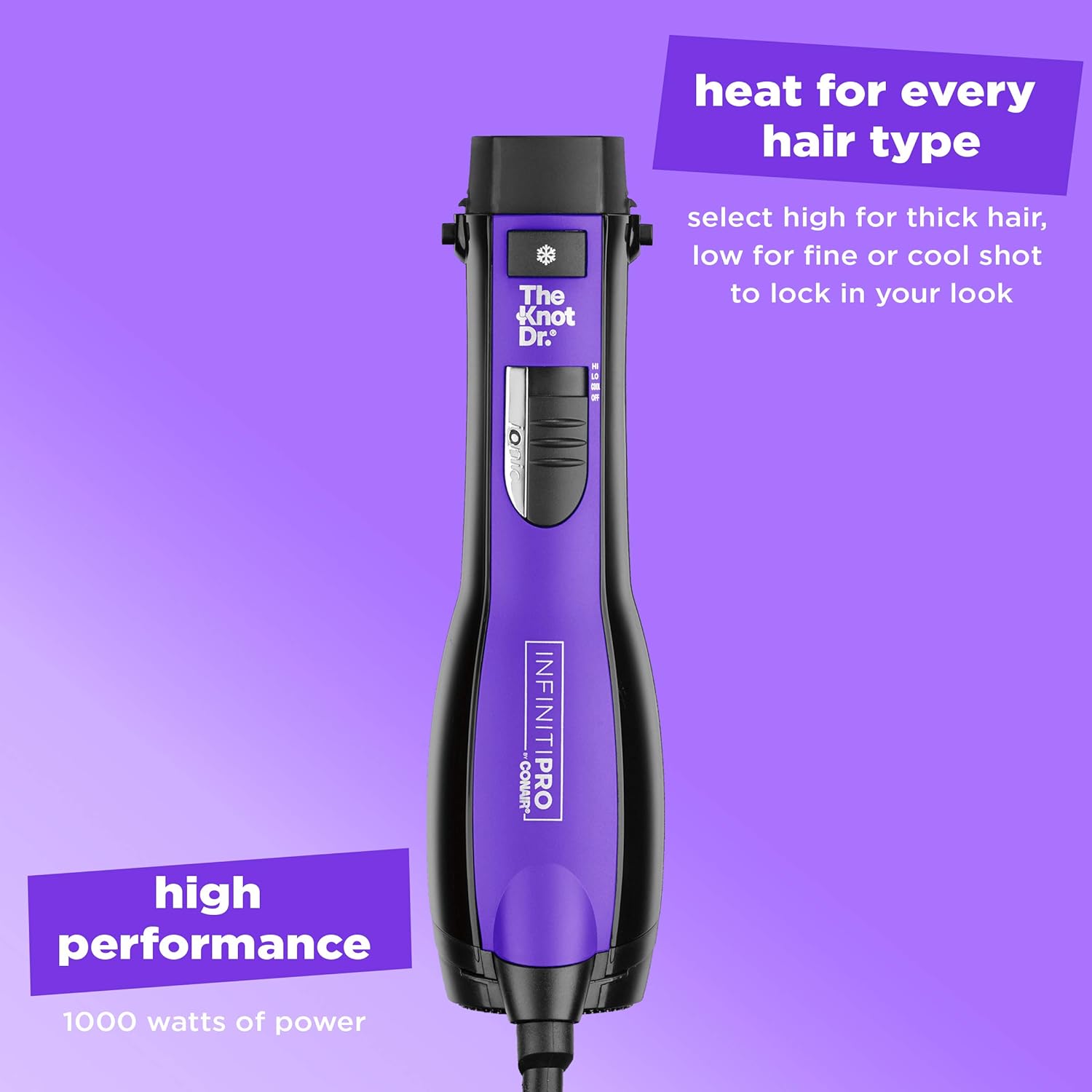 INFINITIPRO by CONAIR The Knot Dr. - Cepillo secador All-In-One, se...