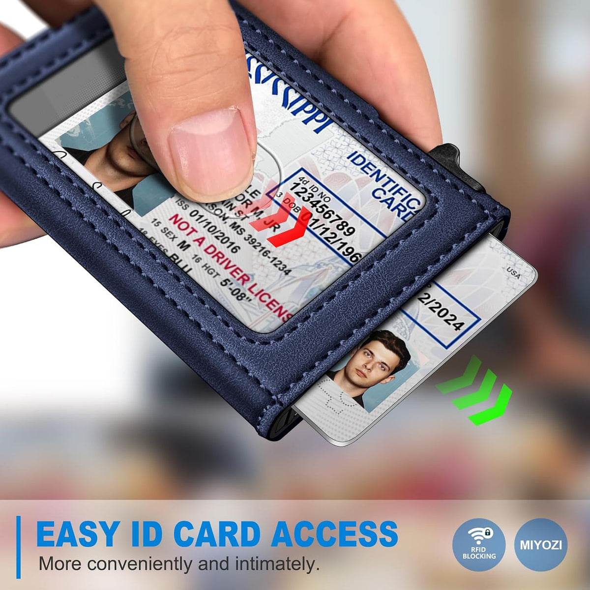 miyozi Billetera Airtag para hombres, delgada emergente porta tarje...
