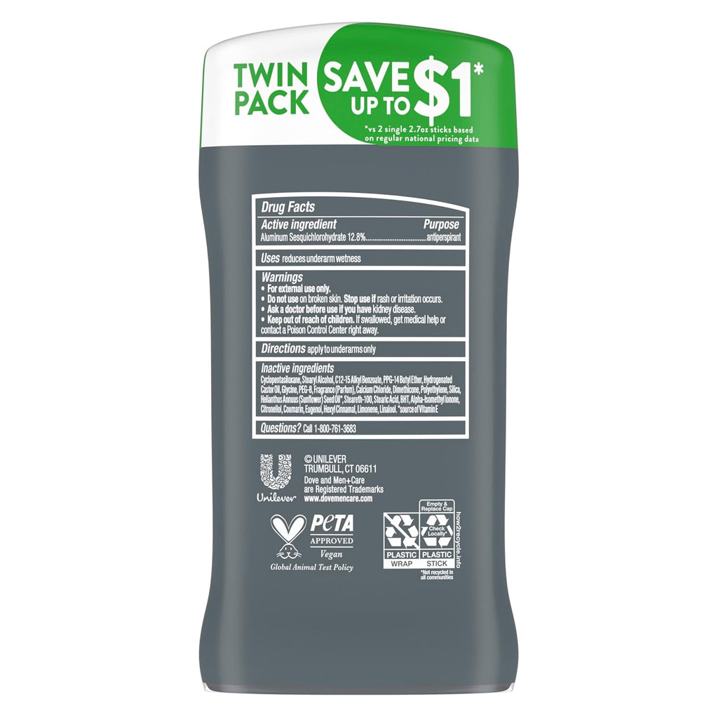 Dove Men+Care Desodorante en barra para hombres Antitranspirante pa...