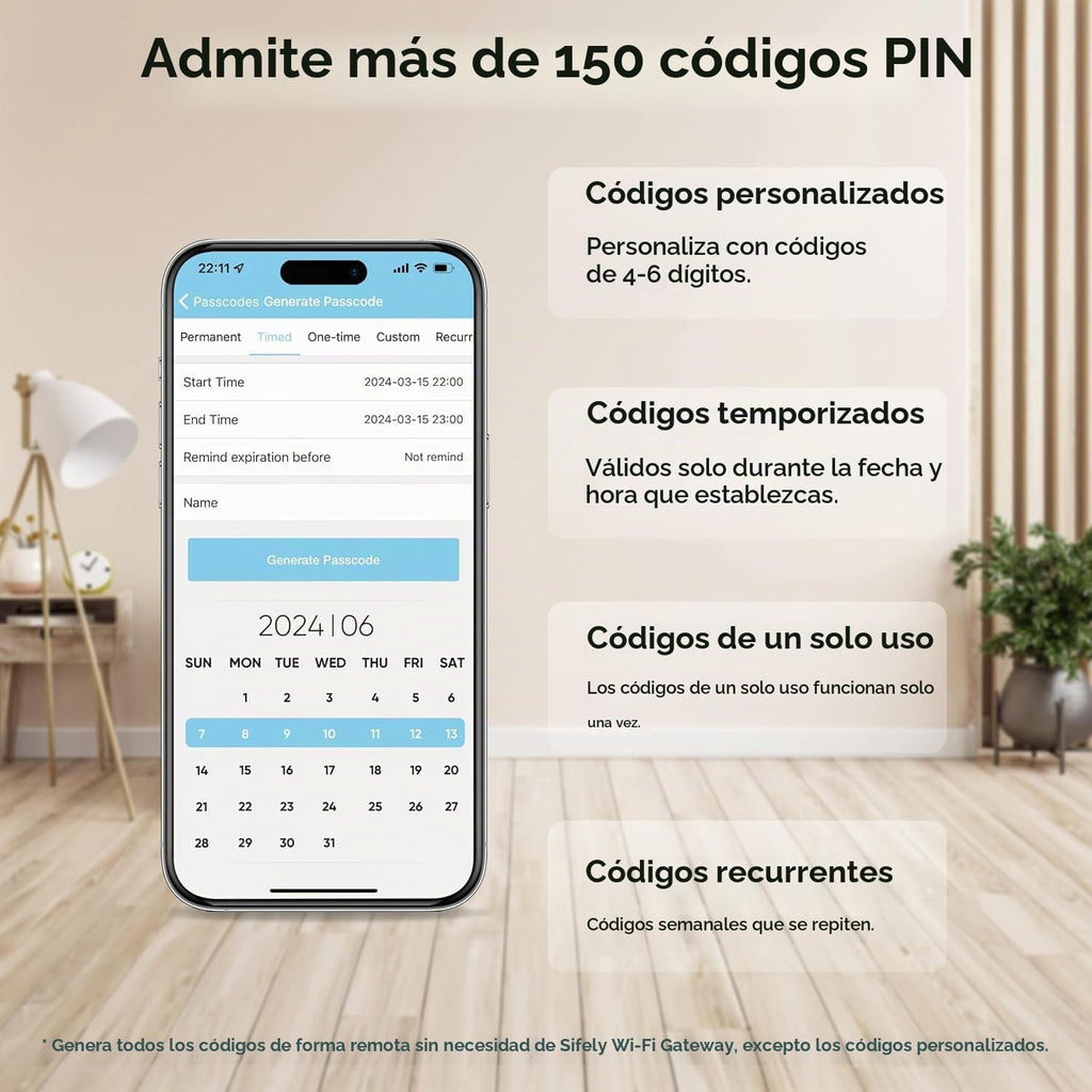 Cerradura inteligente de huellas dactilares con teclado, bloqueo de...