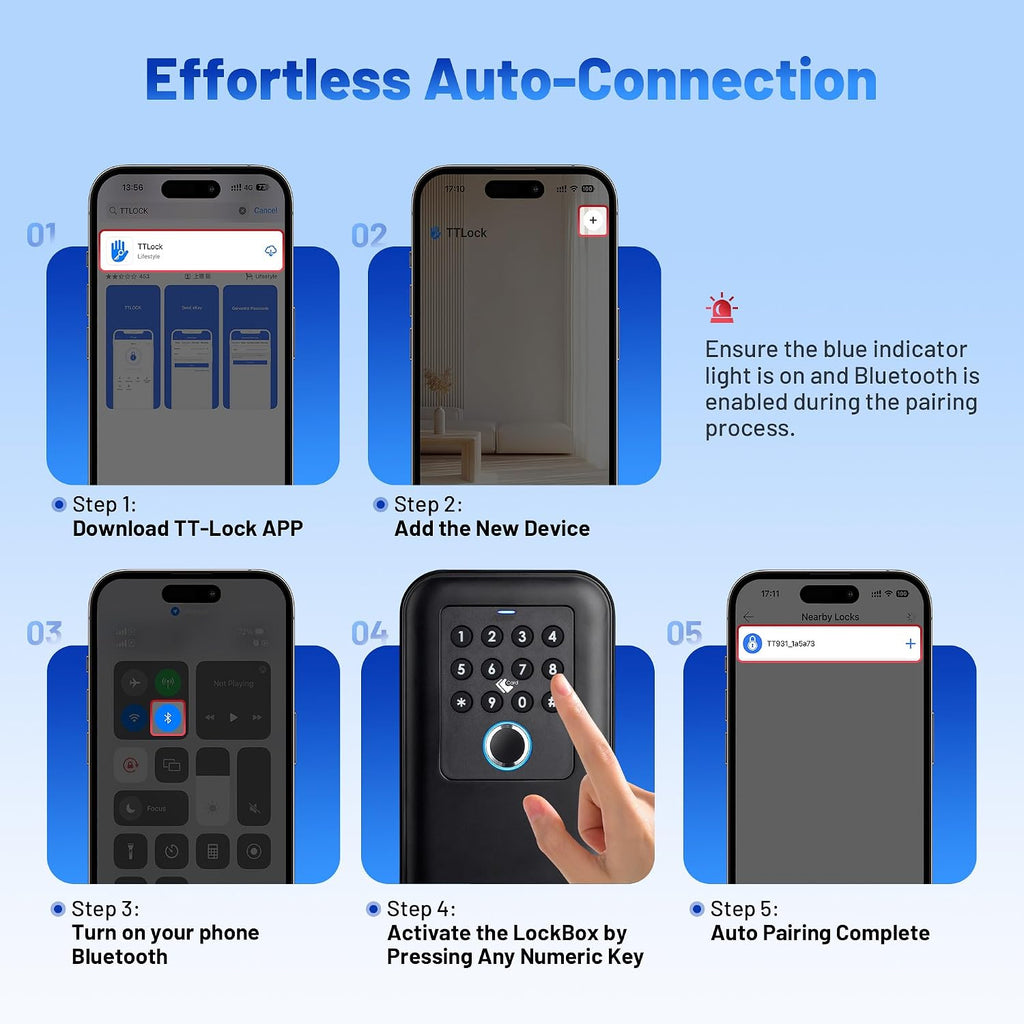 LOQRON Caja de bloqueo inteligente de huellas dactilares Bluetooth...