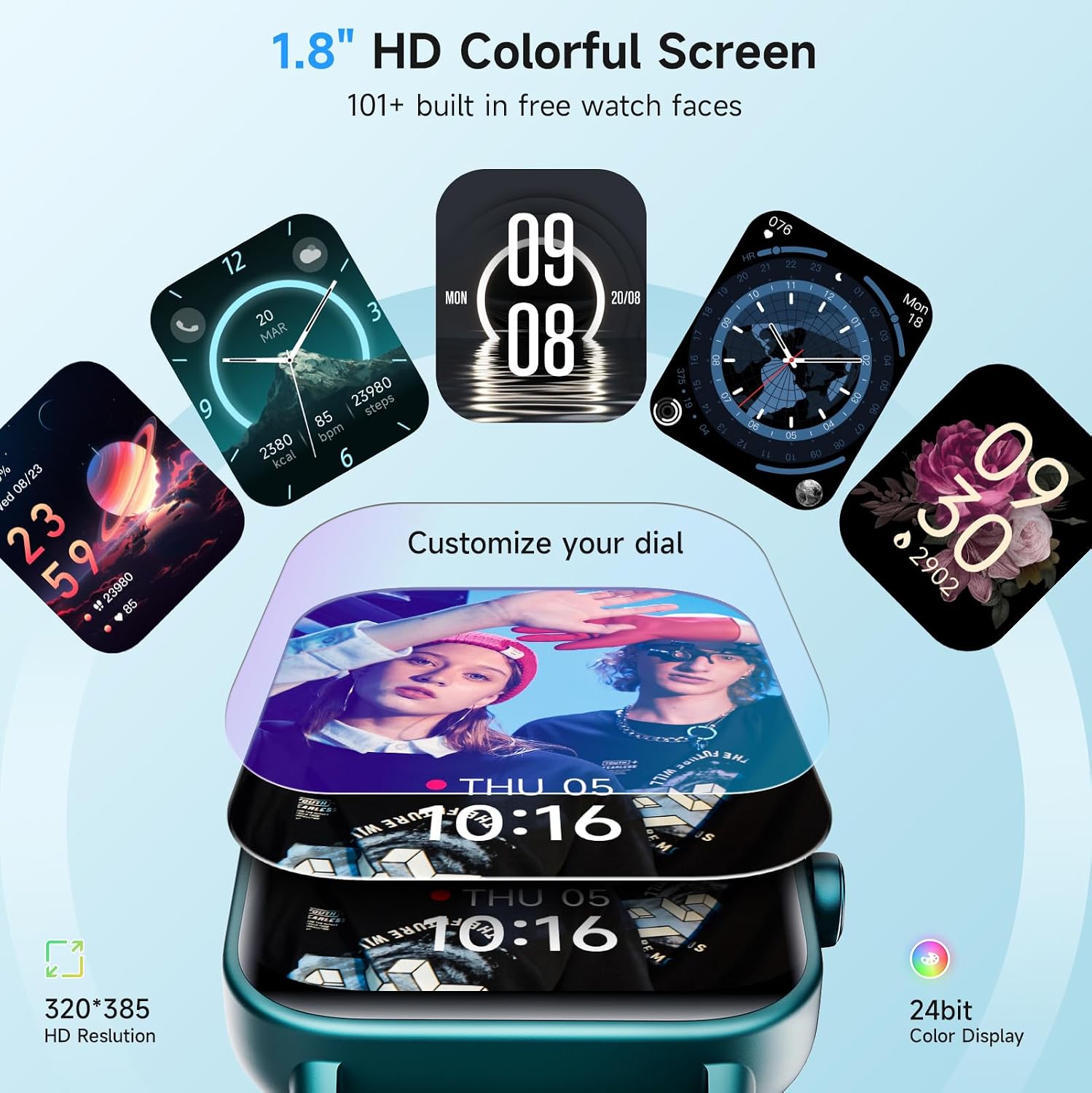 Reloj inteligente para mujer, Android iPhone, Alexa integrado, relo...