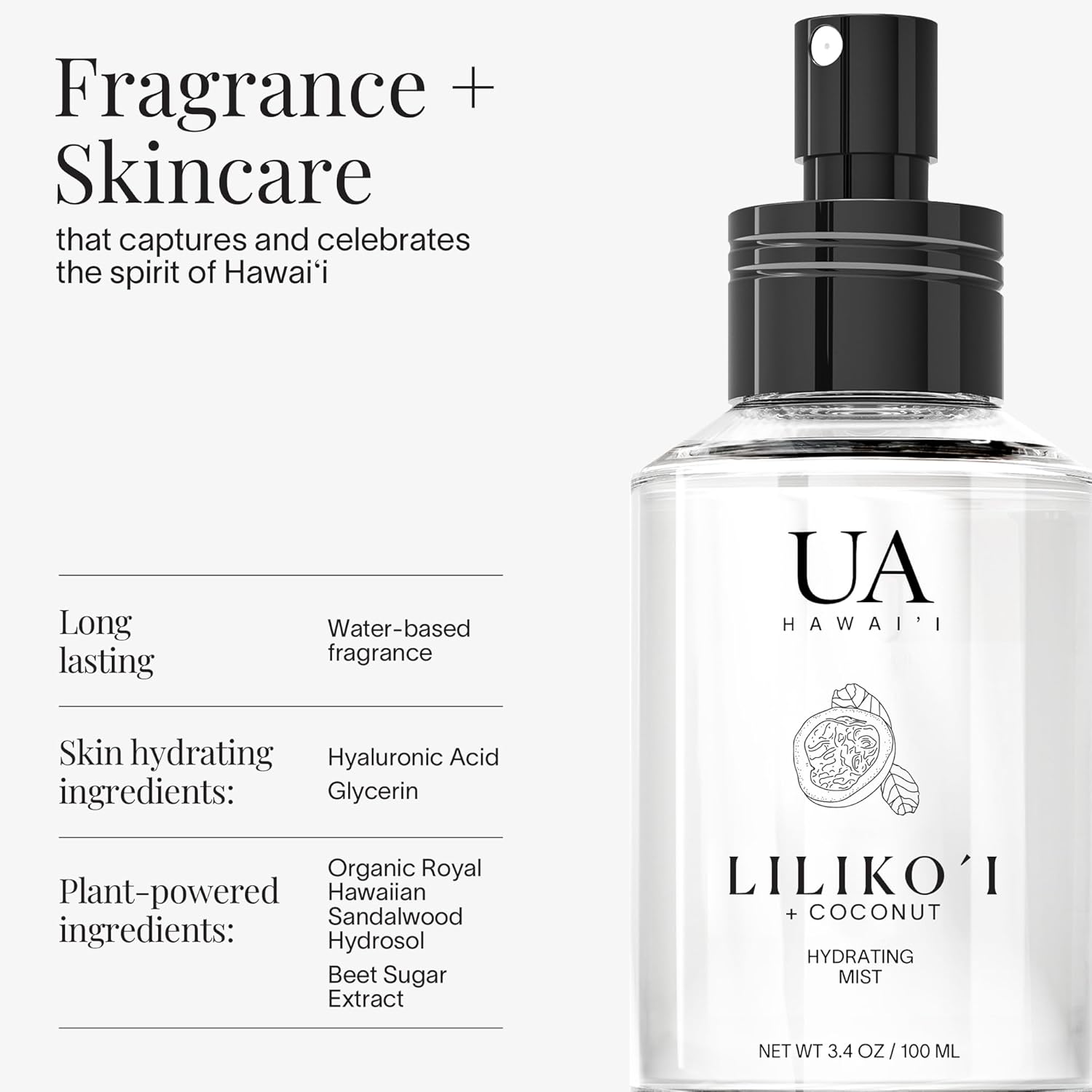 Lilikoi Coconut Body and Hair Mist de Hawái, perfume para el cabell...