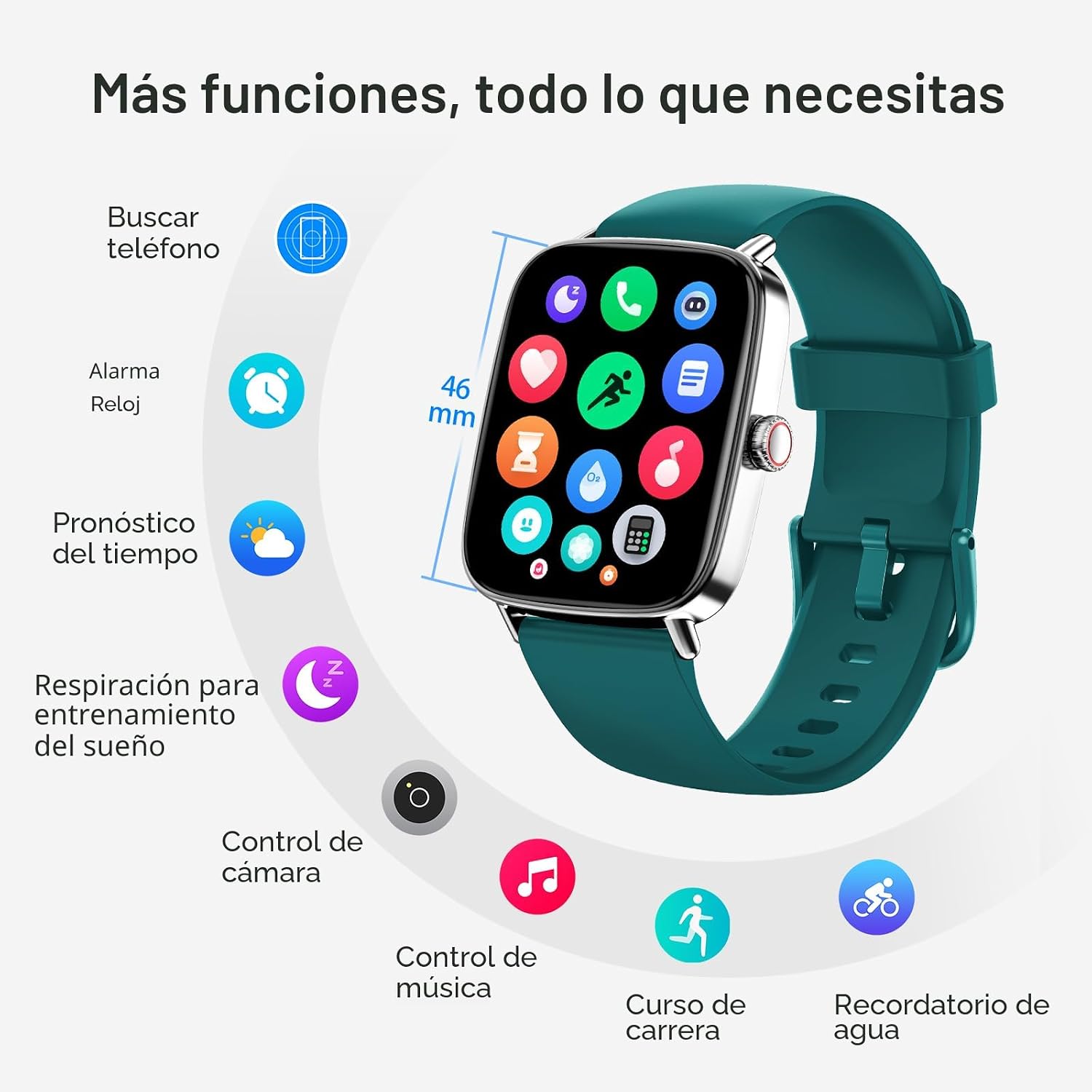 Reloj inteligente para hombres y mujeres, 1.85" HD, reloj intel...
