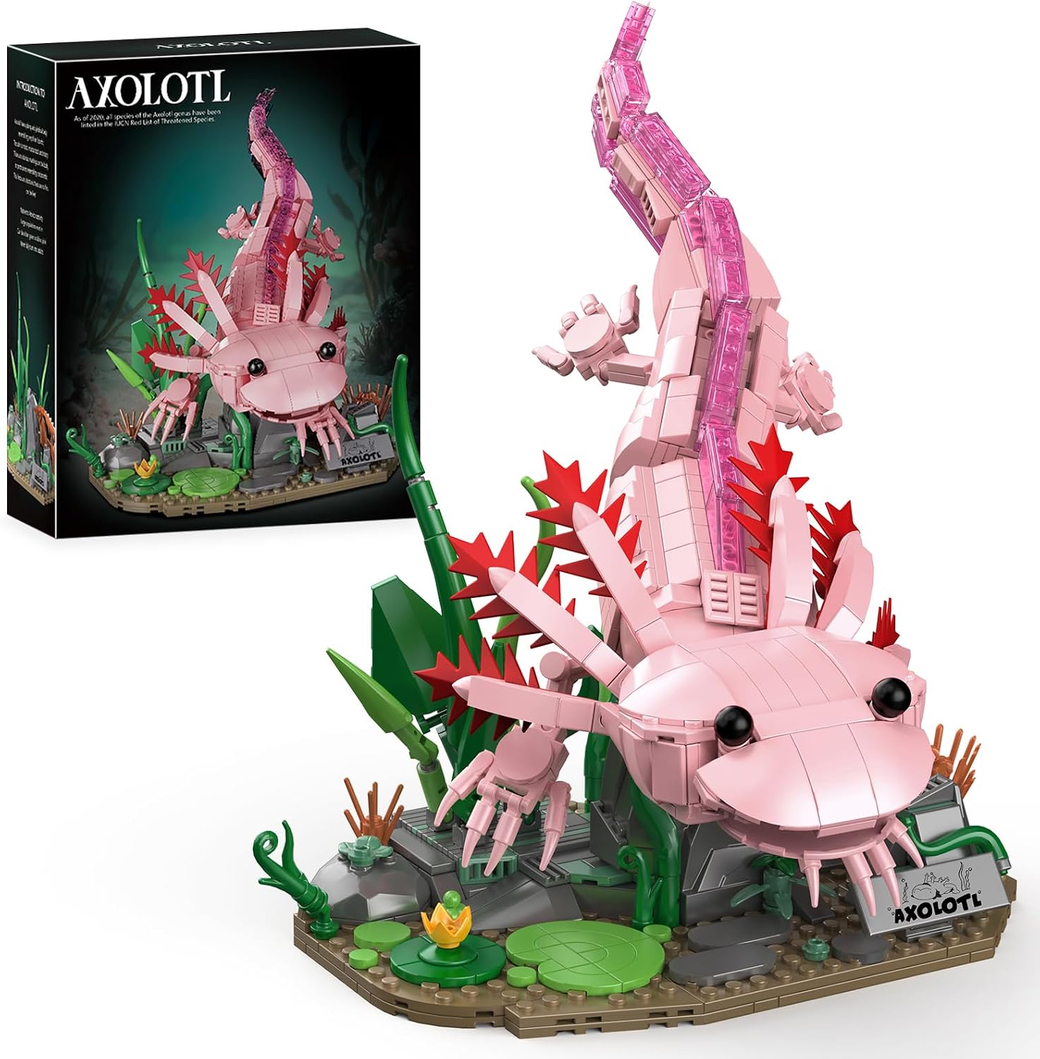 Axolotl - Juego de construcción compatible con animales LEGO, bloqu...