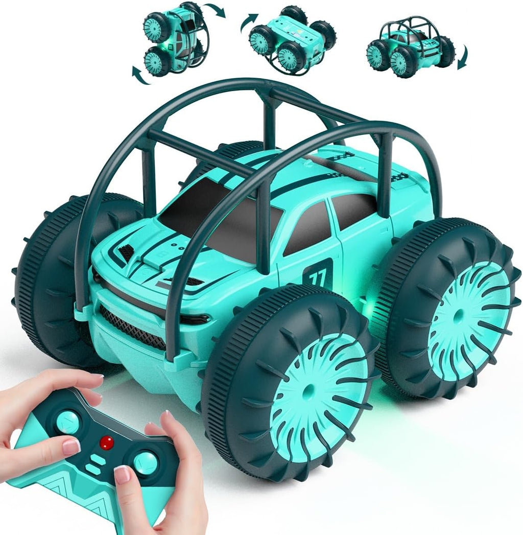 MaxTronic Auto de control remoto anfibio, juguete recargable de aut...