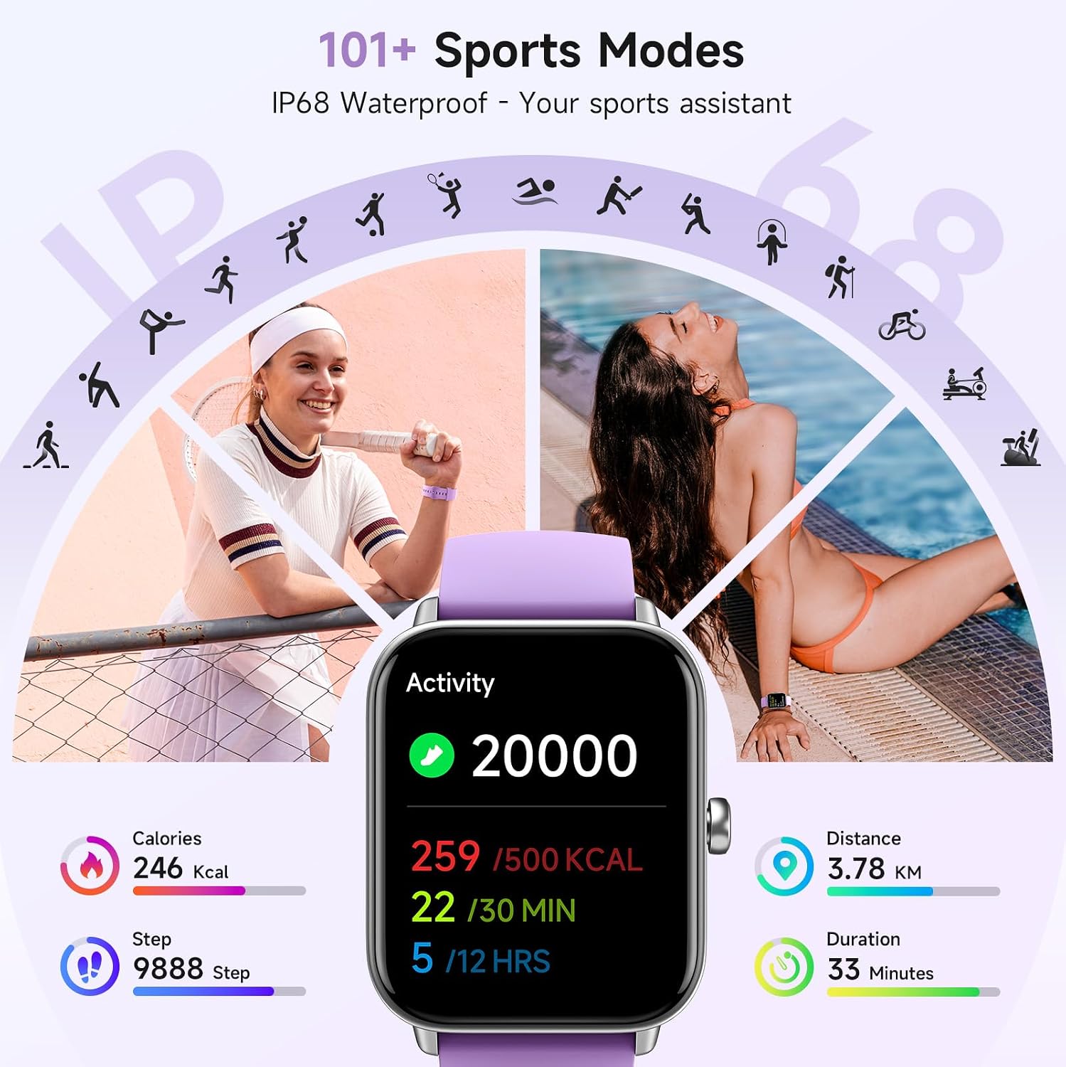 Gydom Relojes inteligentes para mujer para Android y iPhone, Alexa...