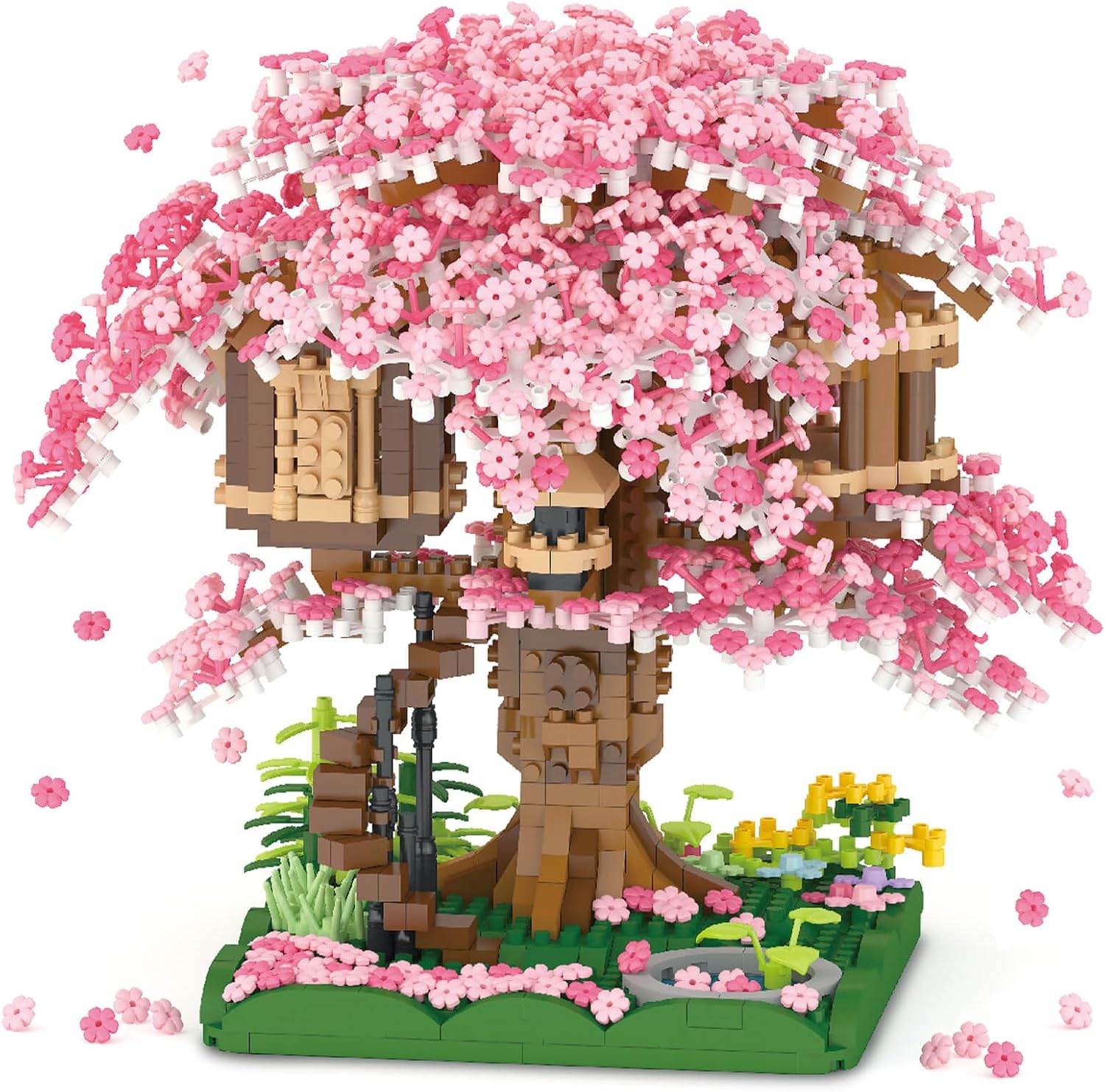Vziimo Juego de construcción de árbol bonsái en flor de cerezo, jue...