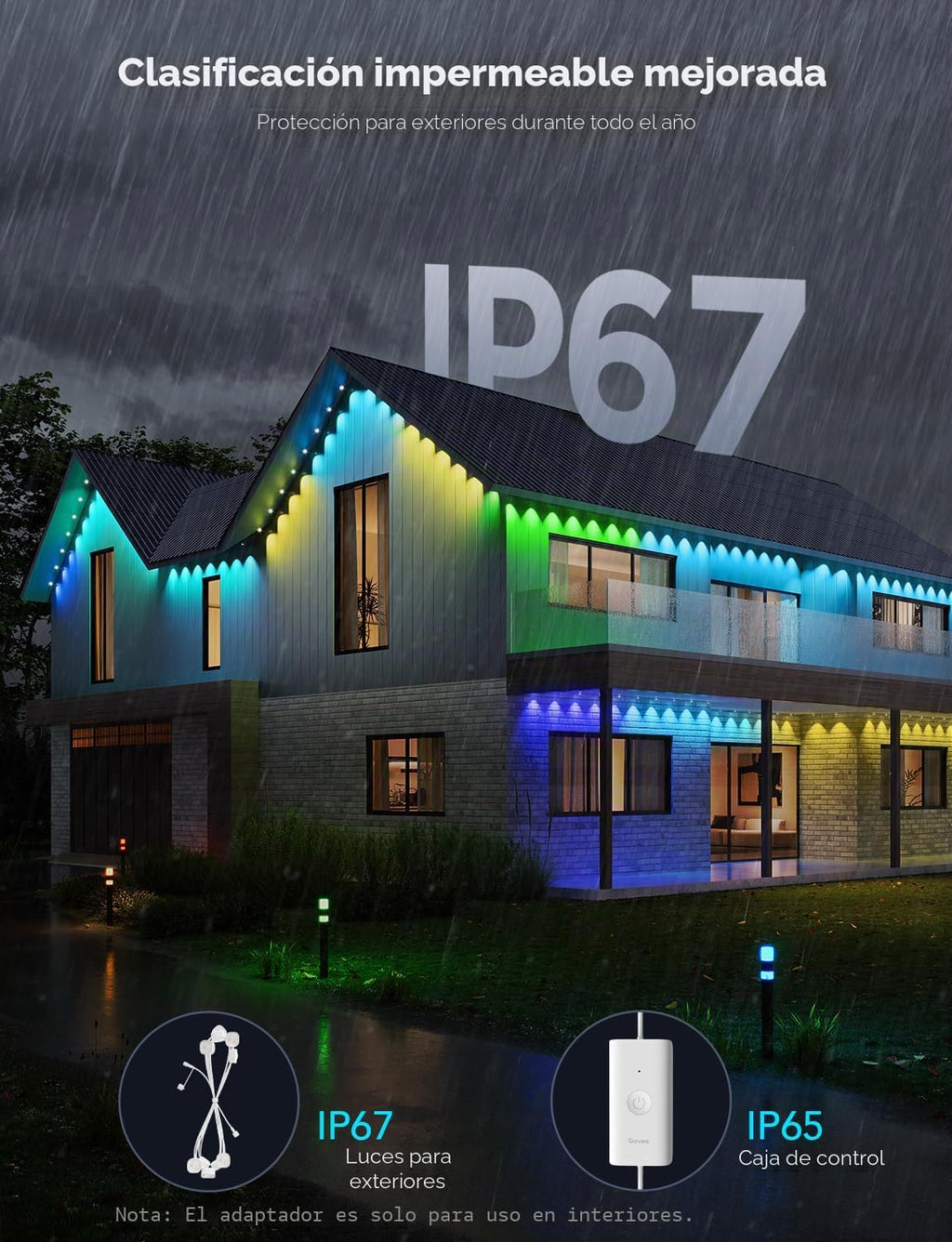 Govee Luces permanentes para exteriores Pro, 150 pies con 90 luces...