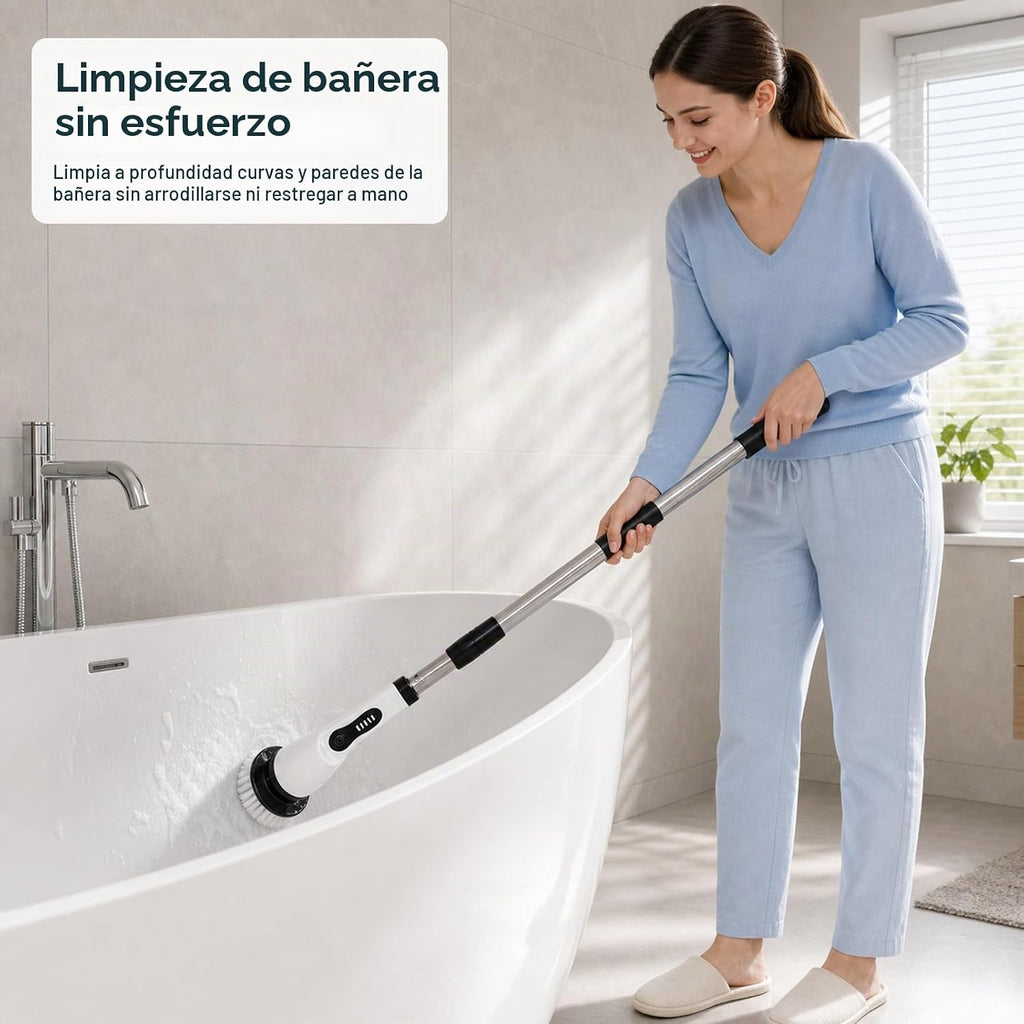 Limpiador eléctrico giratorio, cepillo de limpieza inalámbrico con...