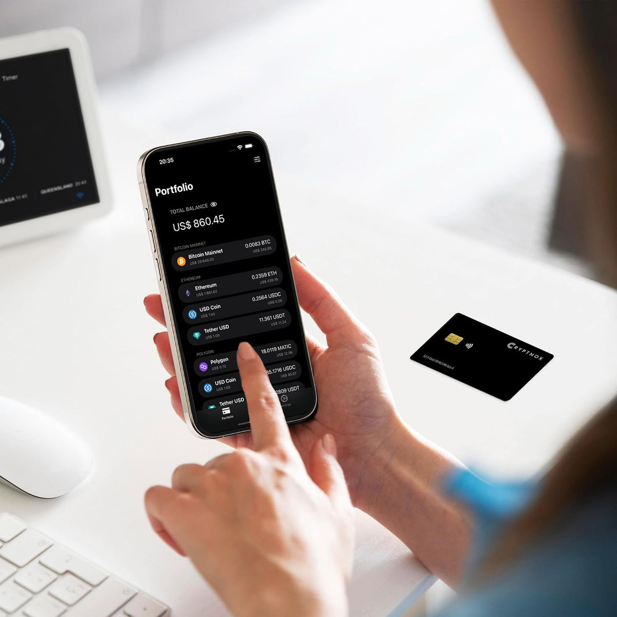 Cryptnox Crypto Hardware Wallet - Tarjeta inteligente NFC almacenam...