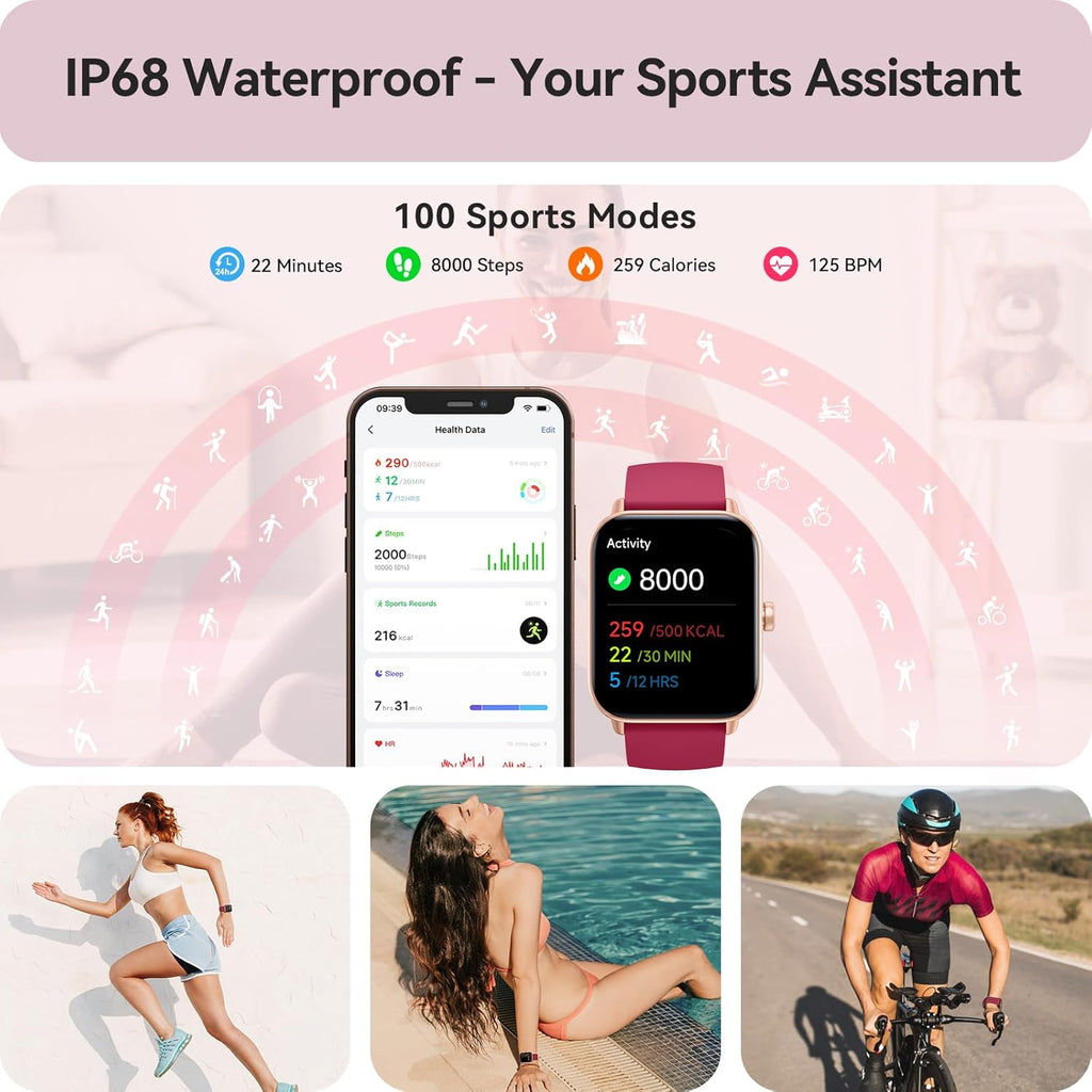 Gydom Reloj inteligente para mujer, Android y iPhone, Alexa integra...