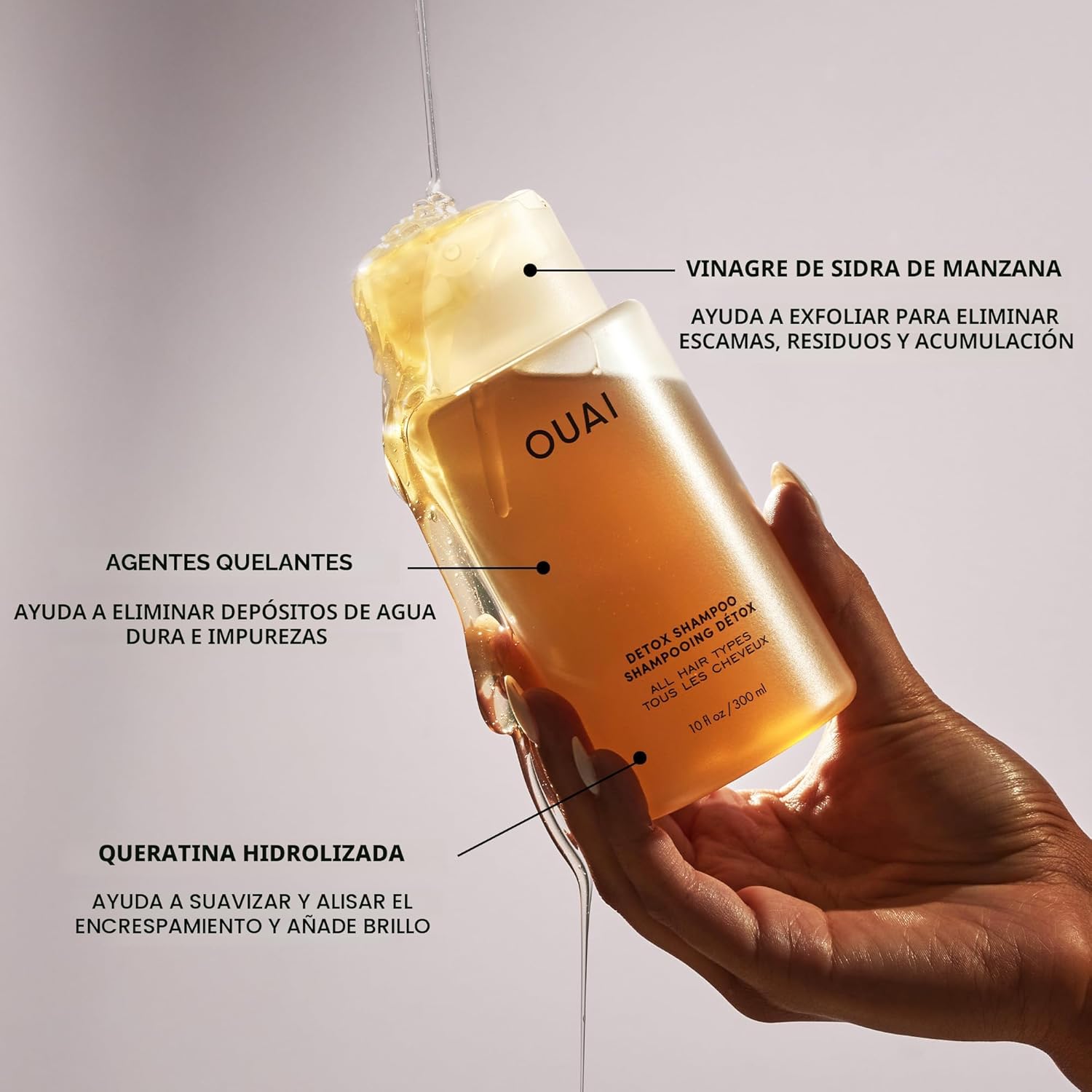 OUAI Detox - Recambio de champú clarificante para acumulación, suci...