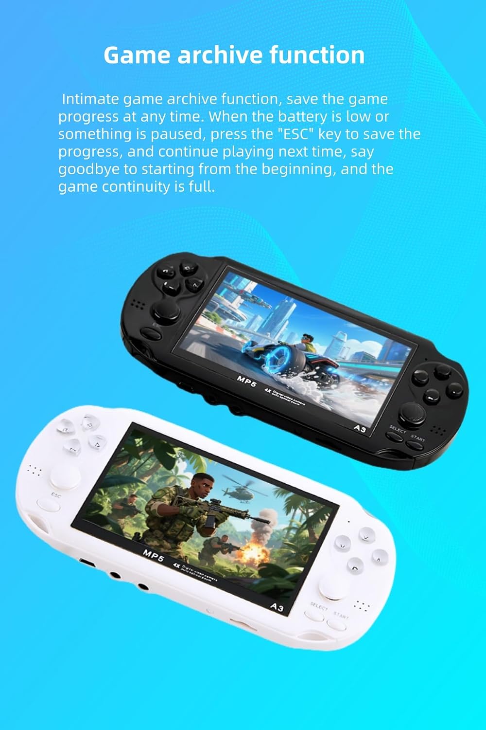 YHFITN Consola de juegos retro con pantalla de 4.3 pulgadas, sistem...