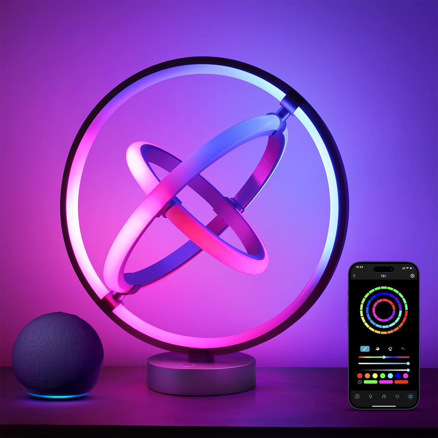 Lepro TB1 Lámpara de mesa inteligente AI, luz de escritorio RGB+IC...