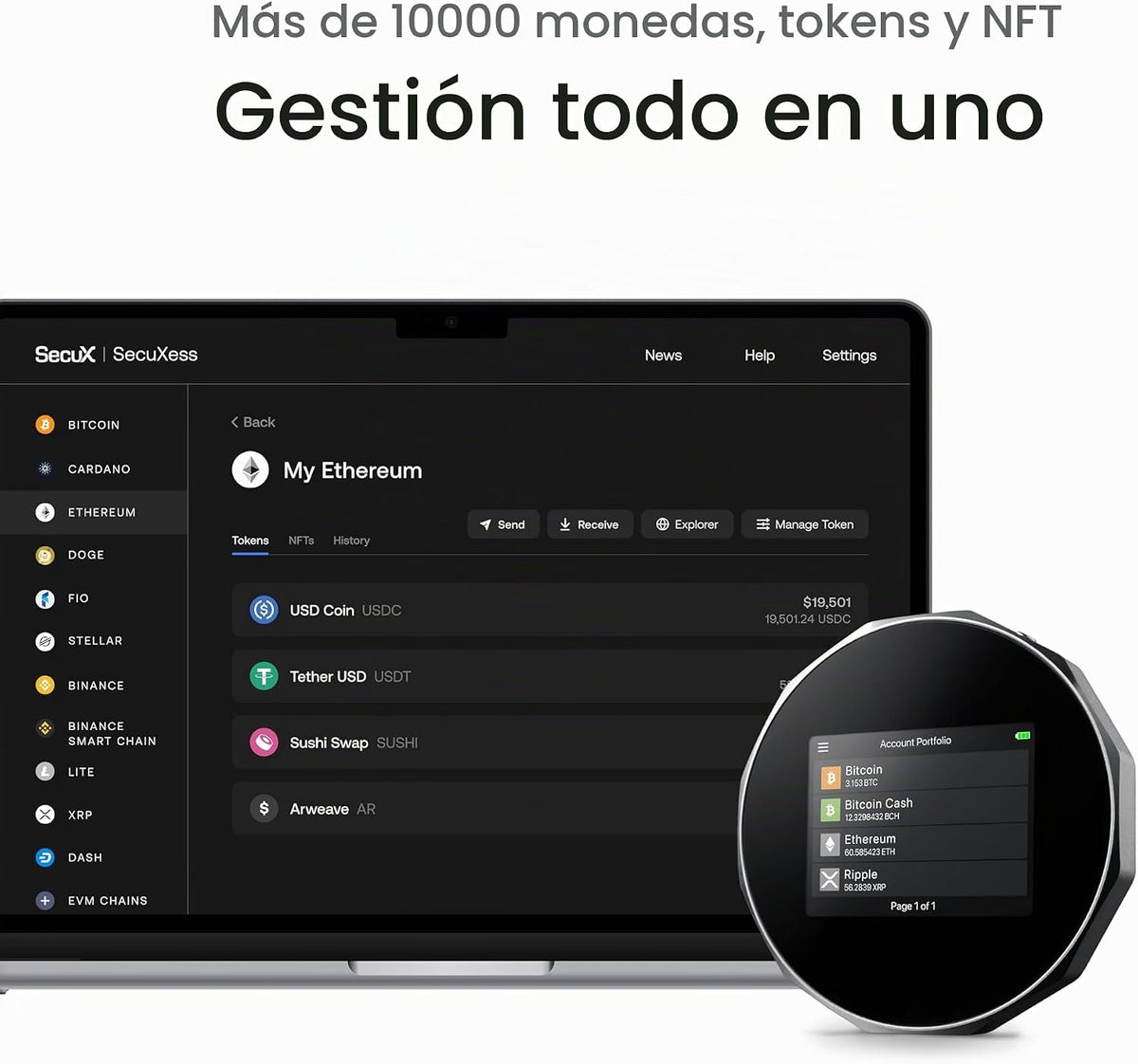 SecuX V20 Plus - La cartera de hardware criptográfica más segura co...
