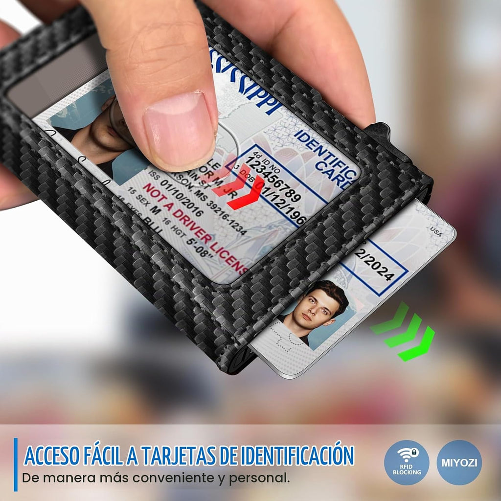miyozi Billetera Airtag para hombres, delgada emergente porta tarje...