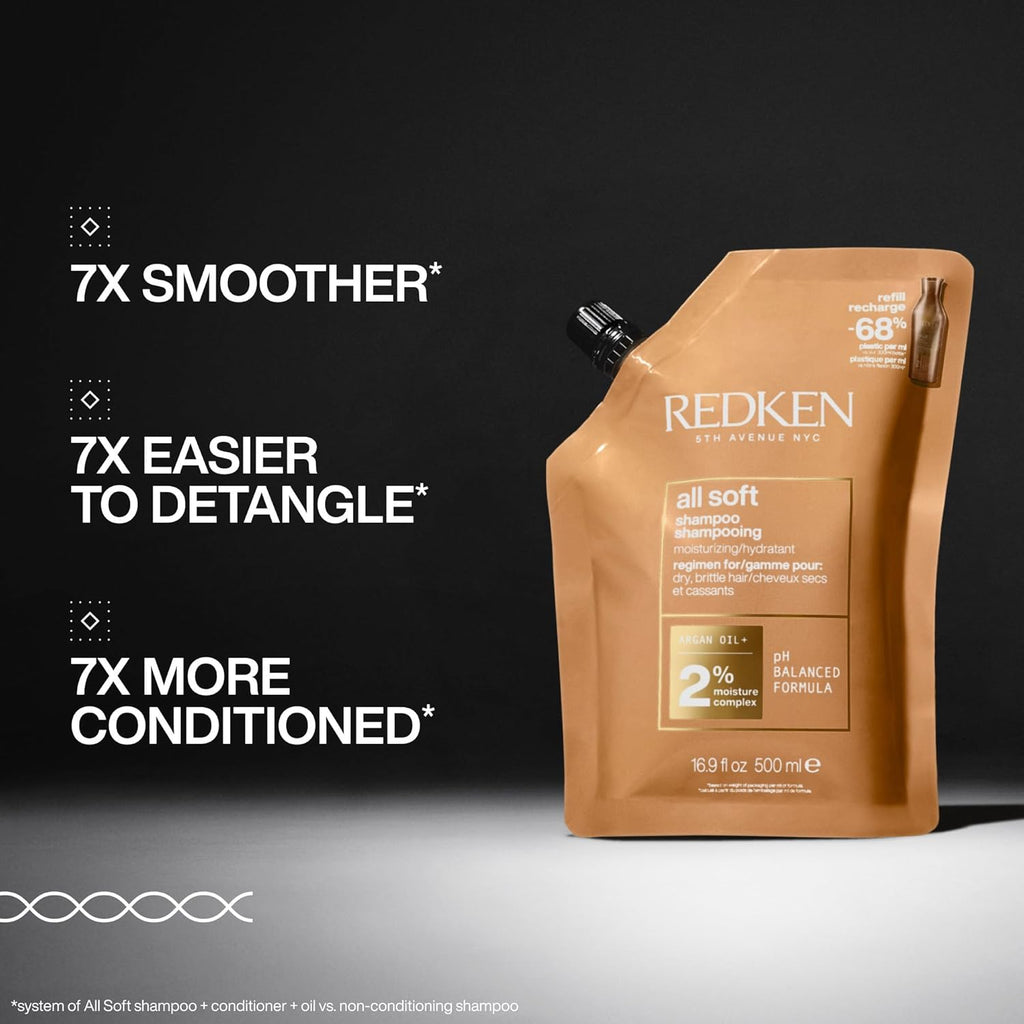 Champú Redken All Soft: hidrata e hidrata el cabello seco, suaviza...