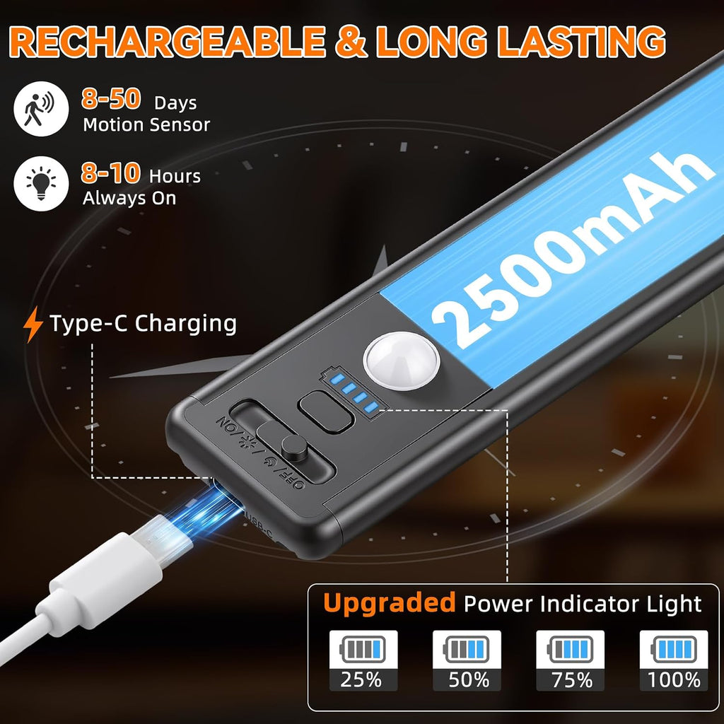 Iluminación inalámbrica para debajo del gabinete, luz recargable co...