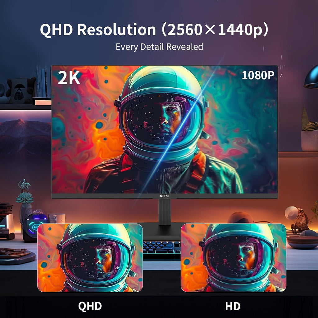 KTC - H24T27 Monitor computadora QHD, 100Hz, 24 pulgadas, IPS, 2K,...