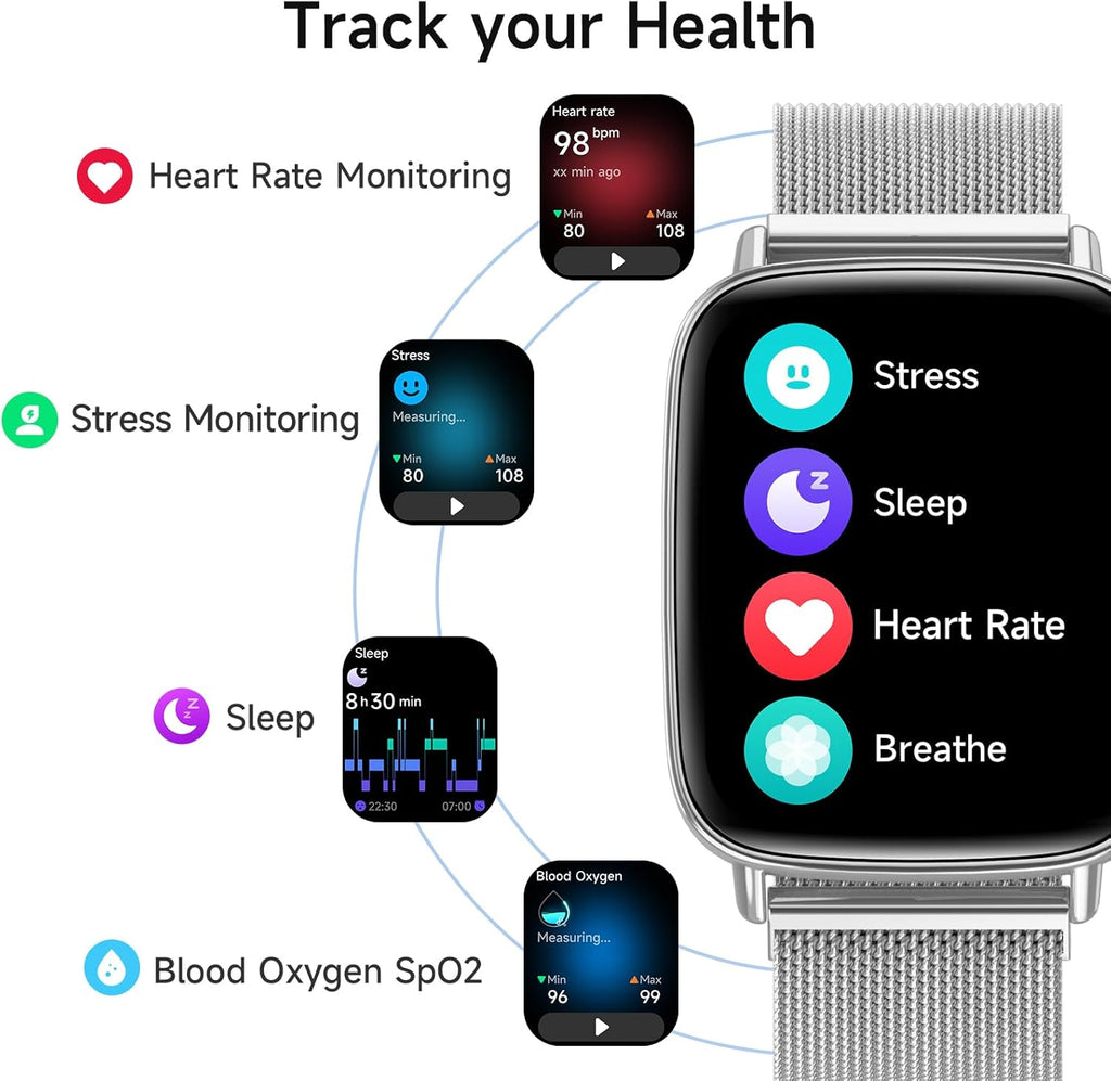 Reloj inteligente para hombres y mujeres, reloj inteligente HD de 1...