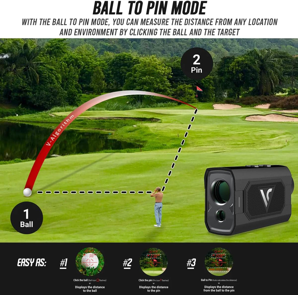 Voice Caddie Telémetro de golf láser EL3 con modo bola a pasador, p...