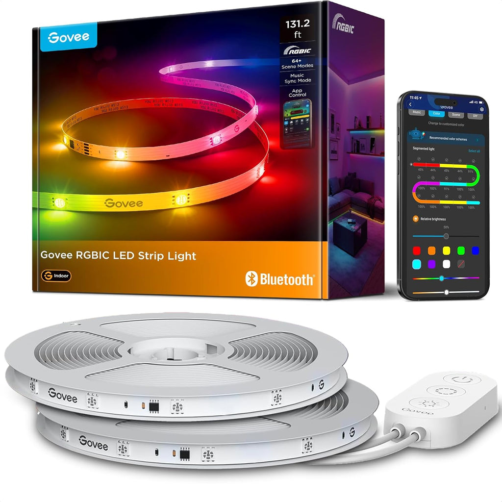 Govee Tira de luces LED RGBIC de 131.2 pies, luces LED inteligentes...