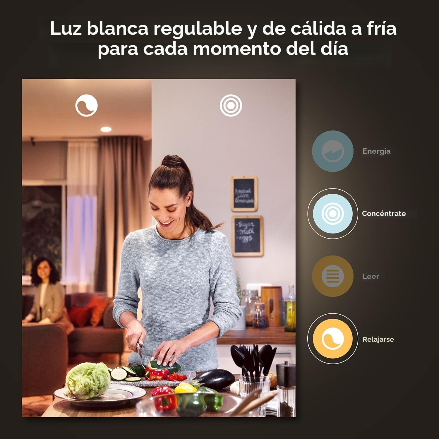 Philips Hue - Bombilla LED inteligente A19 de 60 W, luz ambiente bl...