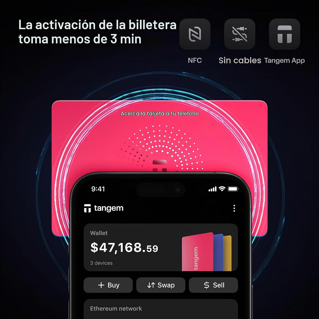TANGEM Crypto Wallet Pack de 3 - Almacenamiento en frío de confianz...