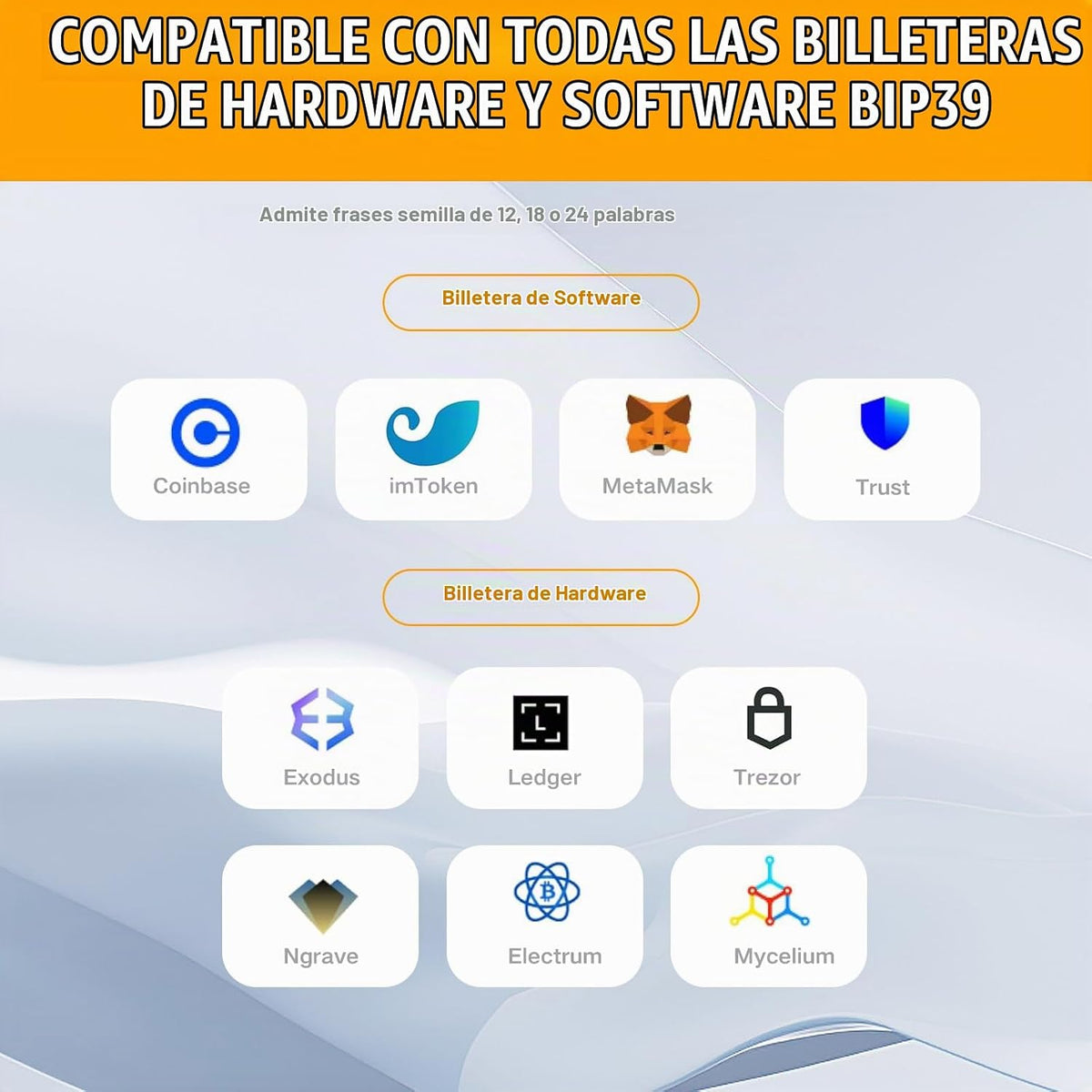 Crypto Seed Phrase Storage-Placa de frases de metal de acero inoxid...
