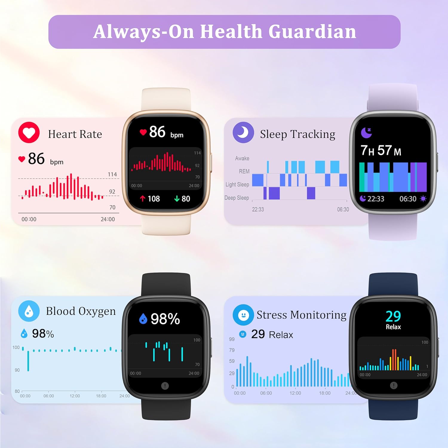 Reloj inteligente para mujeres y hombres, reloj inteligente actuali...