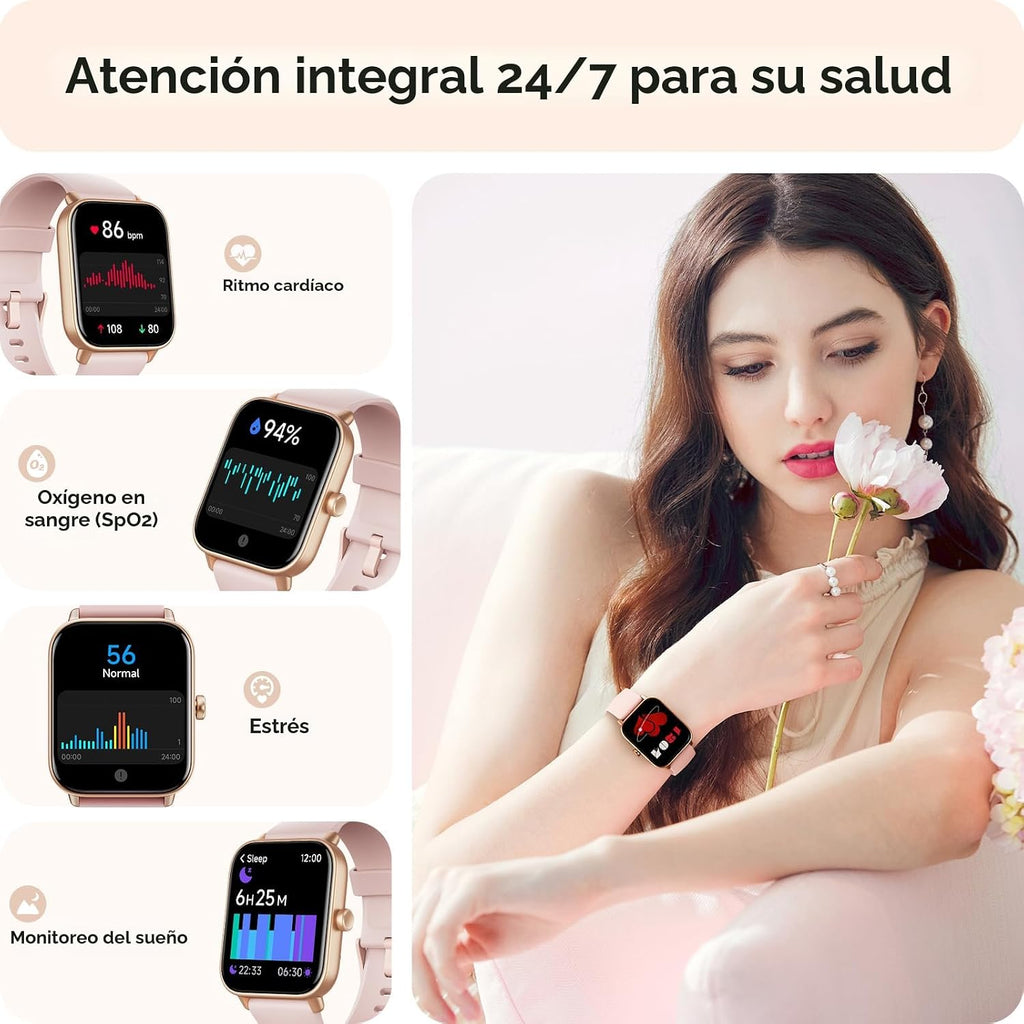 Reloj inteligente para mujer, Android y iPhone, Alexa integrado, IP...