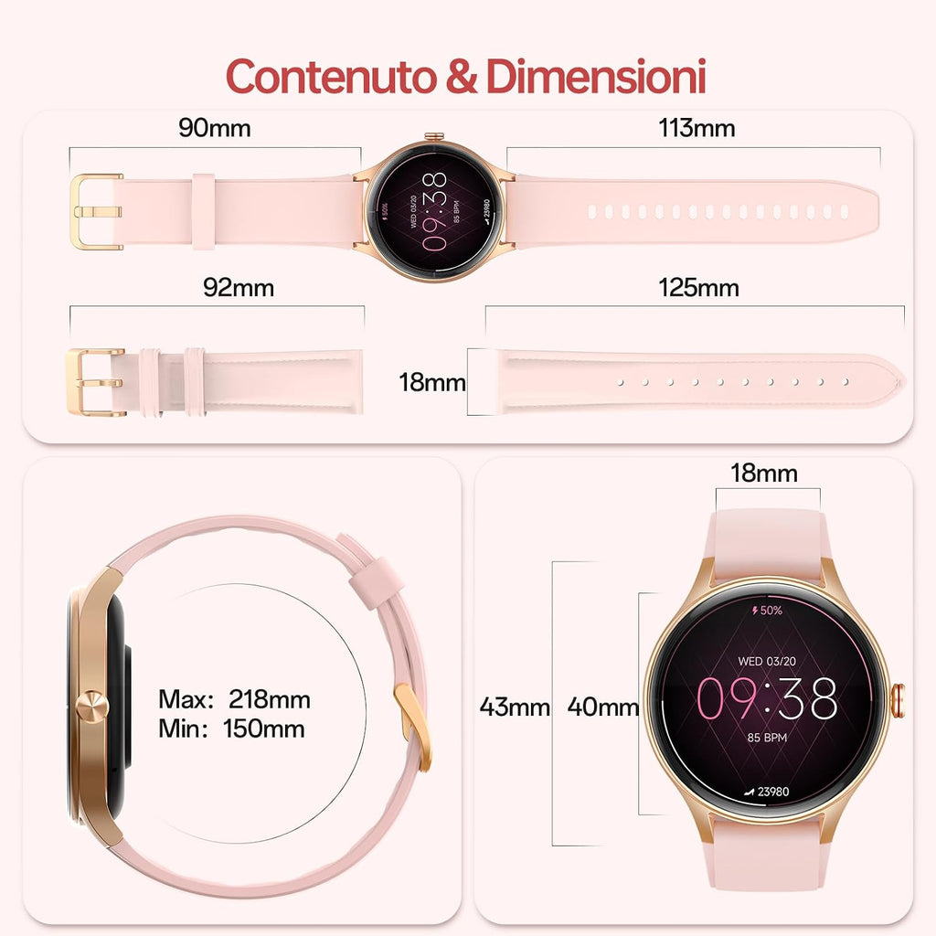Woneligo Reloj inteligente, reloj AMOLED de fitness con pantalla tá...
