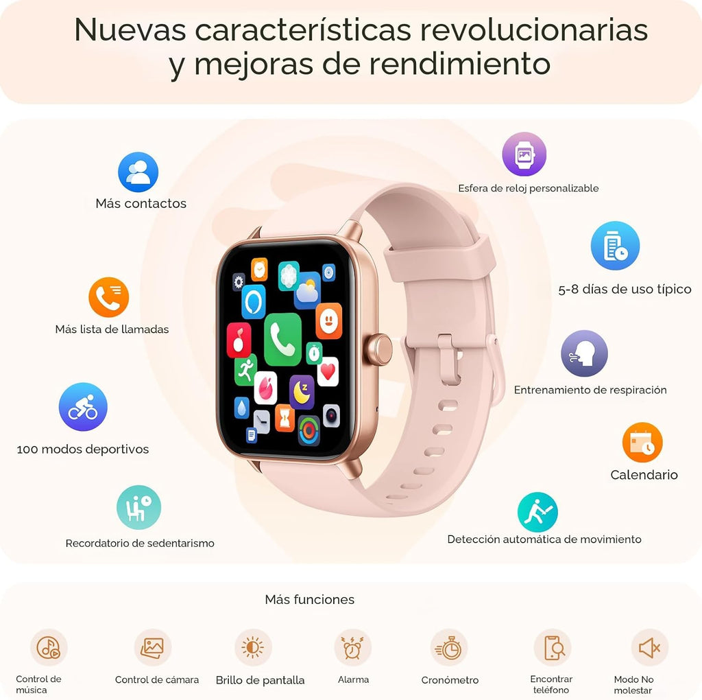 Reloj inteligente para mujer, Android y iPhone, Alexa integrado, IP...