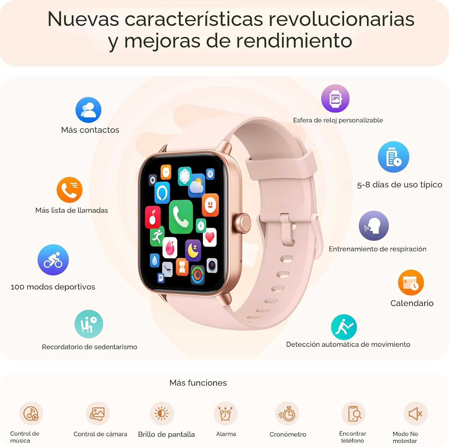 Reloj inteligente para mujer, Android y iPhone, Alexa integrado, IP...