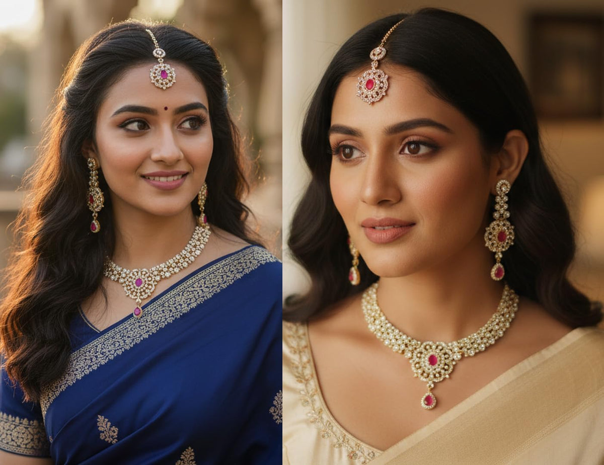 Conjuntos de joyas Touchstone para mujer, joyería india para boda,...