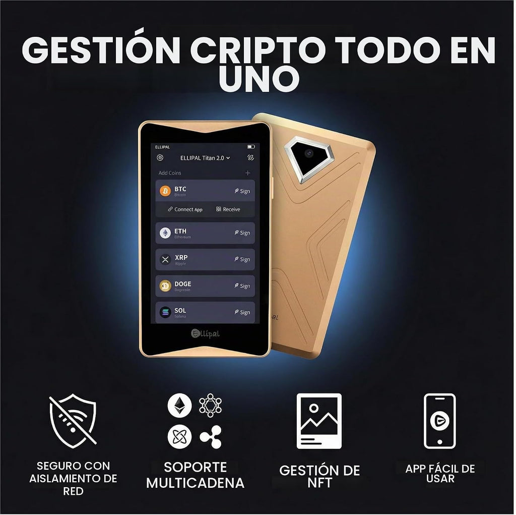 ELLIPAL Titan 2.0 Air-Gapped Crypto Wallet - Cartera fría para Bitc...