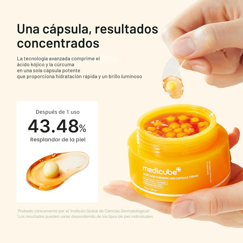 medicube Crema cápsula con ácido kójico y cúrcuma para un tono de p...