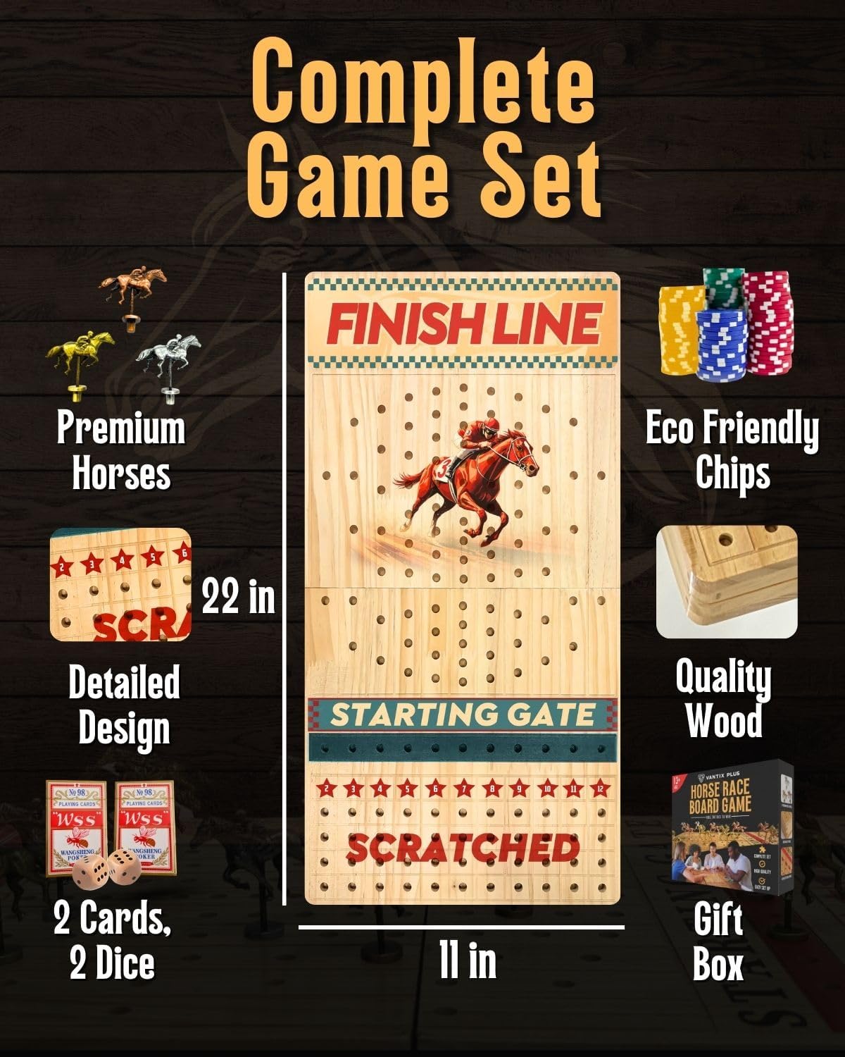 Juego de mesa de carreras de caballos - Gran tablero plegable de ca...
