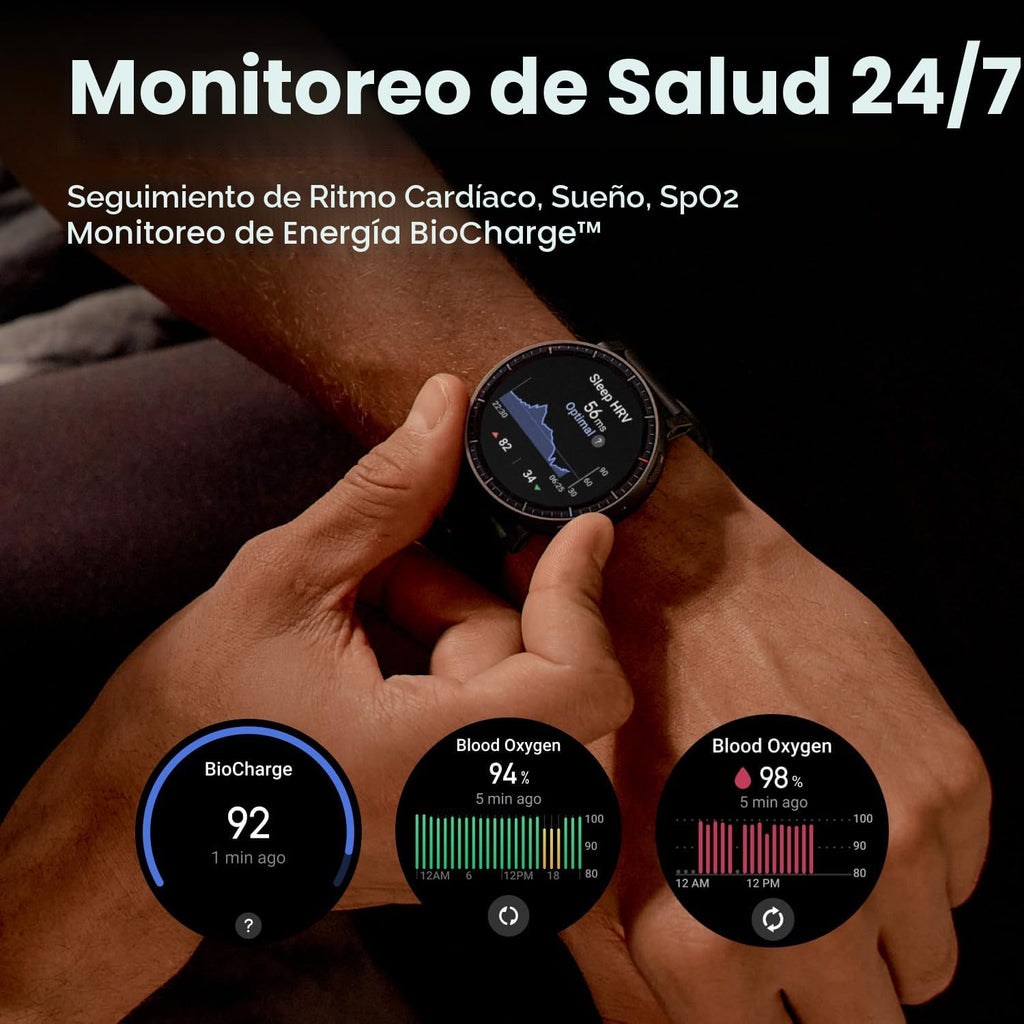 Amazfit Reloj inteligente Active Max con pantalla AMOLED de 1.5 pul...