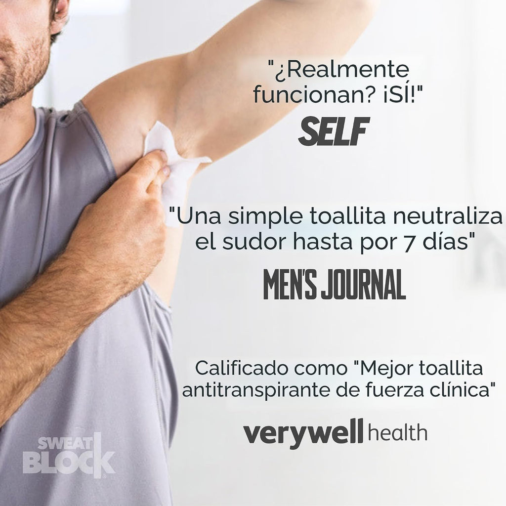 SweatBlock Max Clinical - Toallitas antitranspirantes para sudoraci...