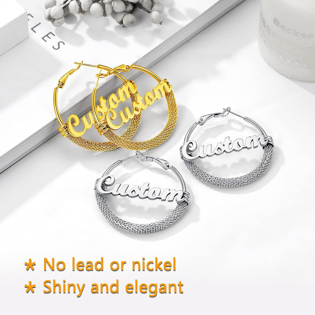 PROSTEEL 12\/16\/24\/32\/40 Pulgadas Aretes de Aro Gruesos para Muj...