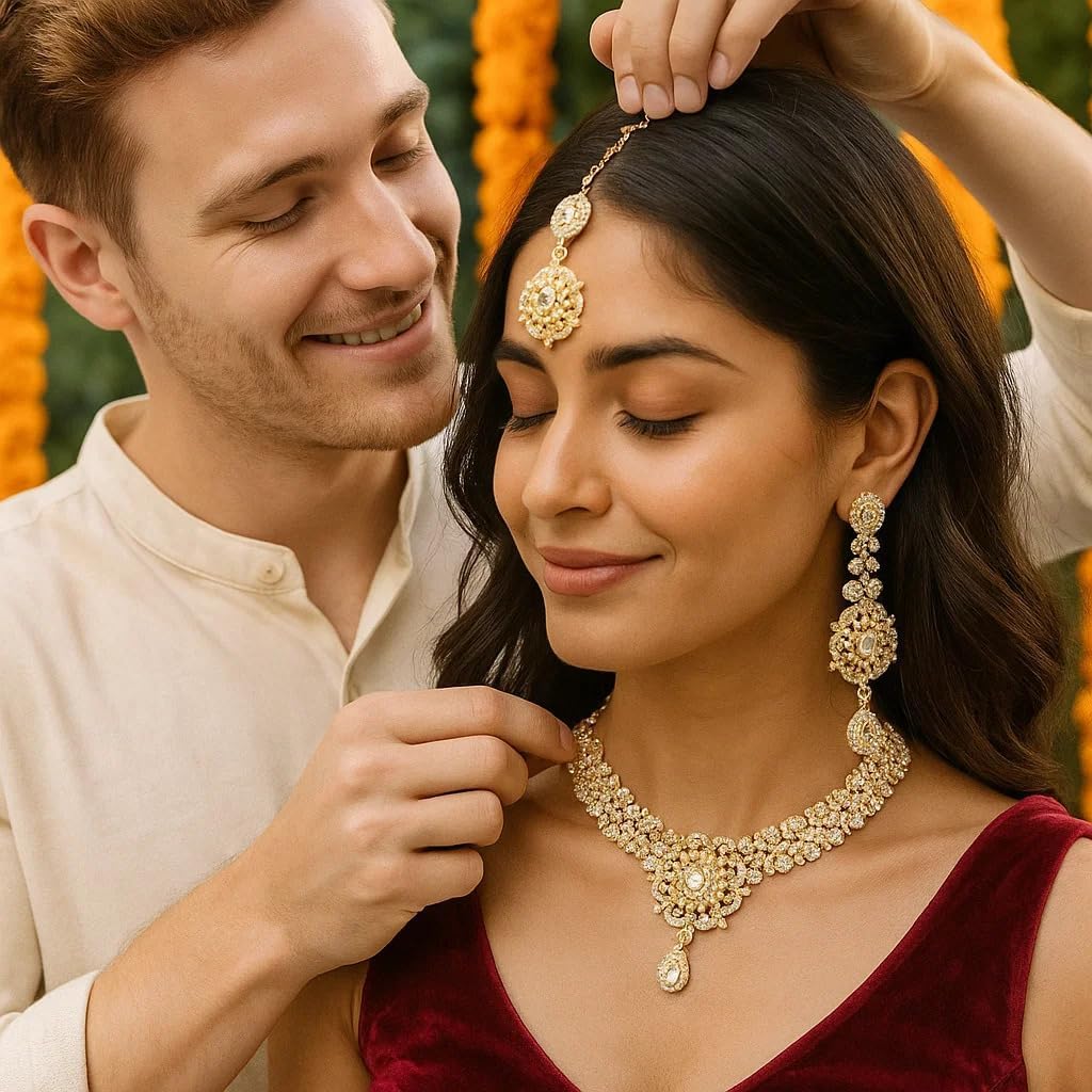 Conjuntos de joyas Touchstone para mujer, joyería india para boda,...