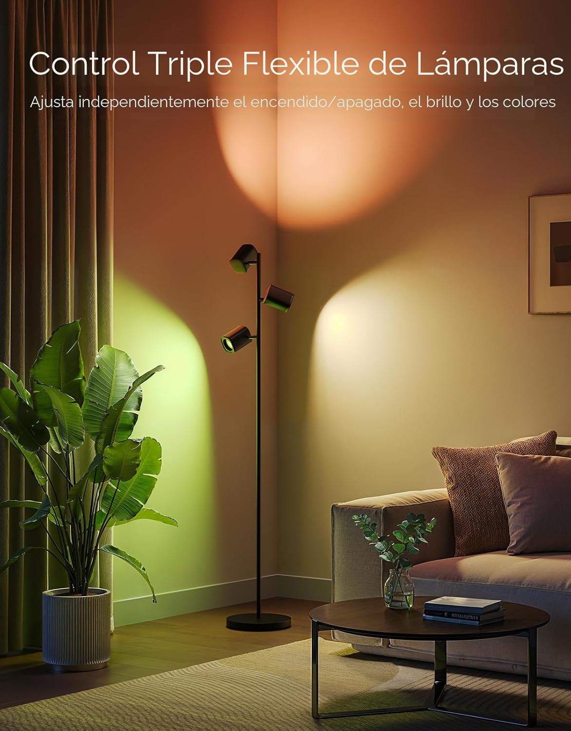 Lámpara de pie Govee en forma de árbol compatible con Matter, 3 luc...