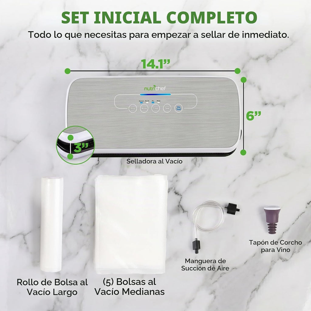 NutriChef Sistema automático de sellado de aire al vacío para conse...