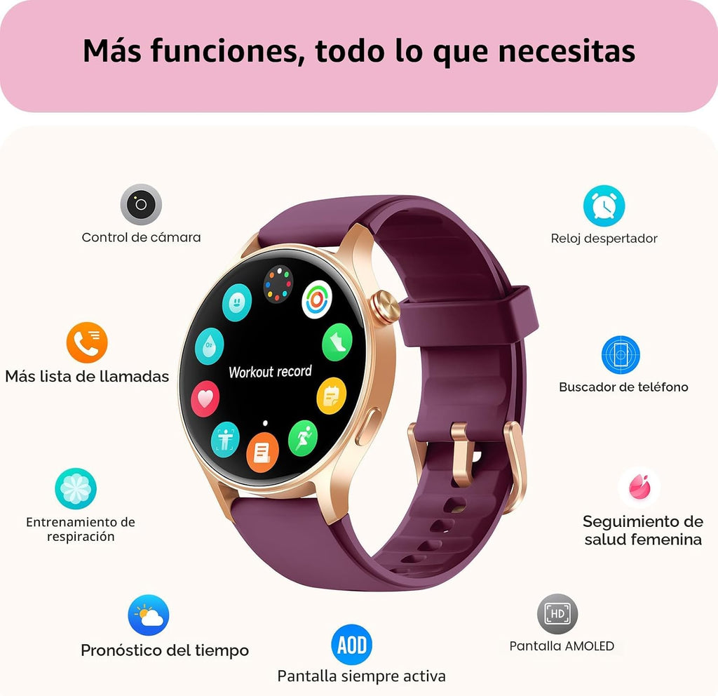 Reloj inteligente para mujeres, responder\/hacer llamadas, pantalla...