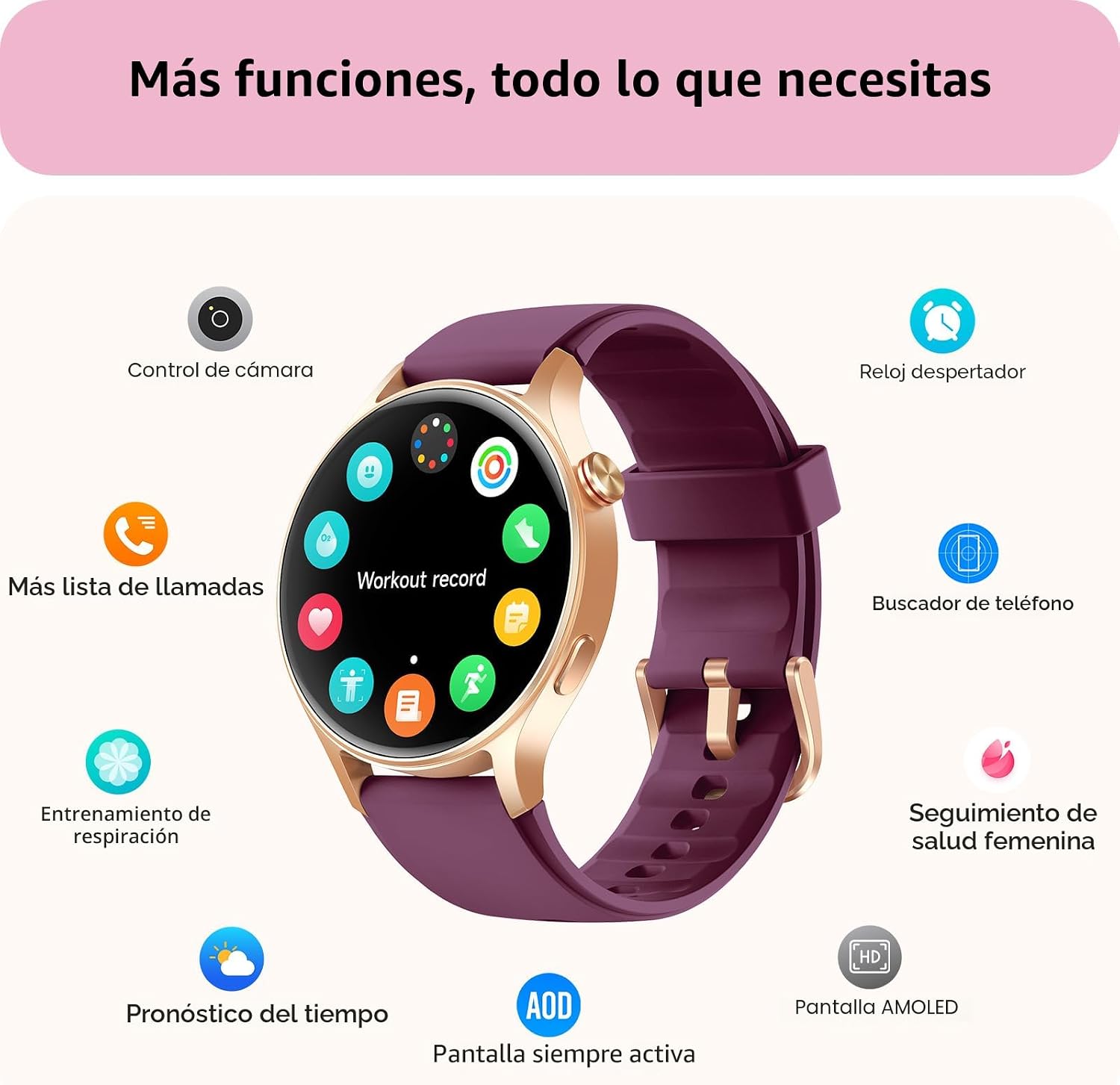 Reloj inteligente para mujeres, responder\/hacer llamadas, pantalla...