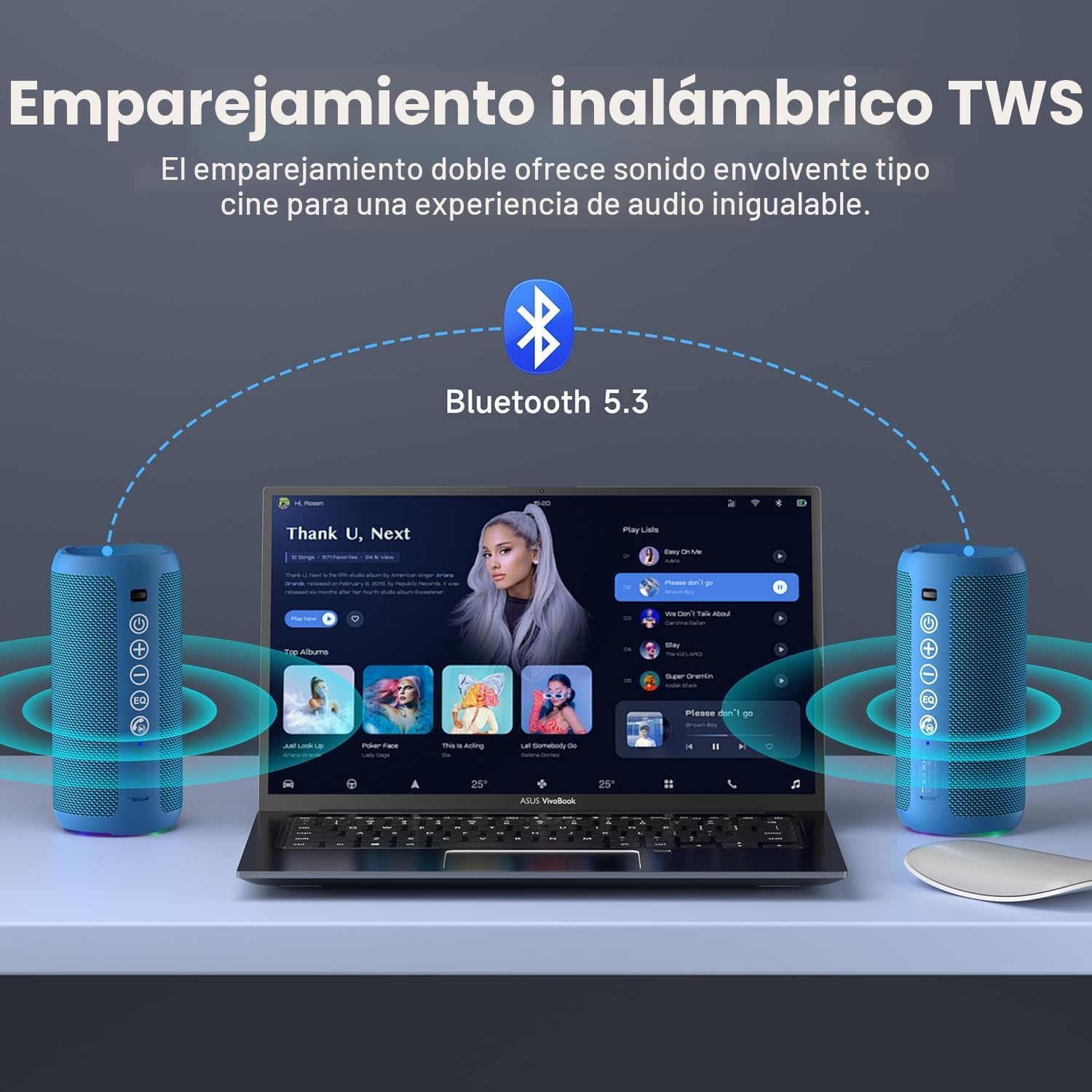 Ortizan - Bocinas Bluetooth 5.3 portátiles para exterior, impermeab...